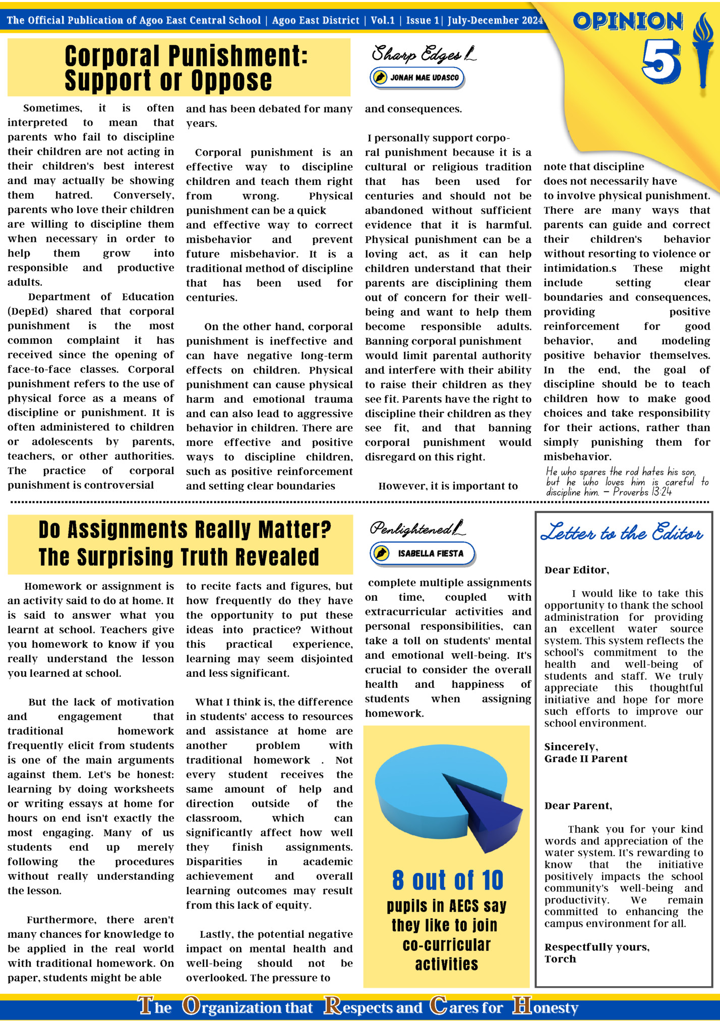 The Official Publication of Agoo East Central School | Agoo East District | Vol.1 | Issue 1| July-December 2024