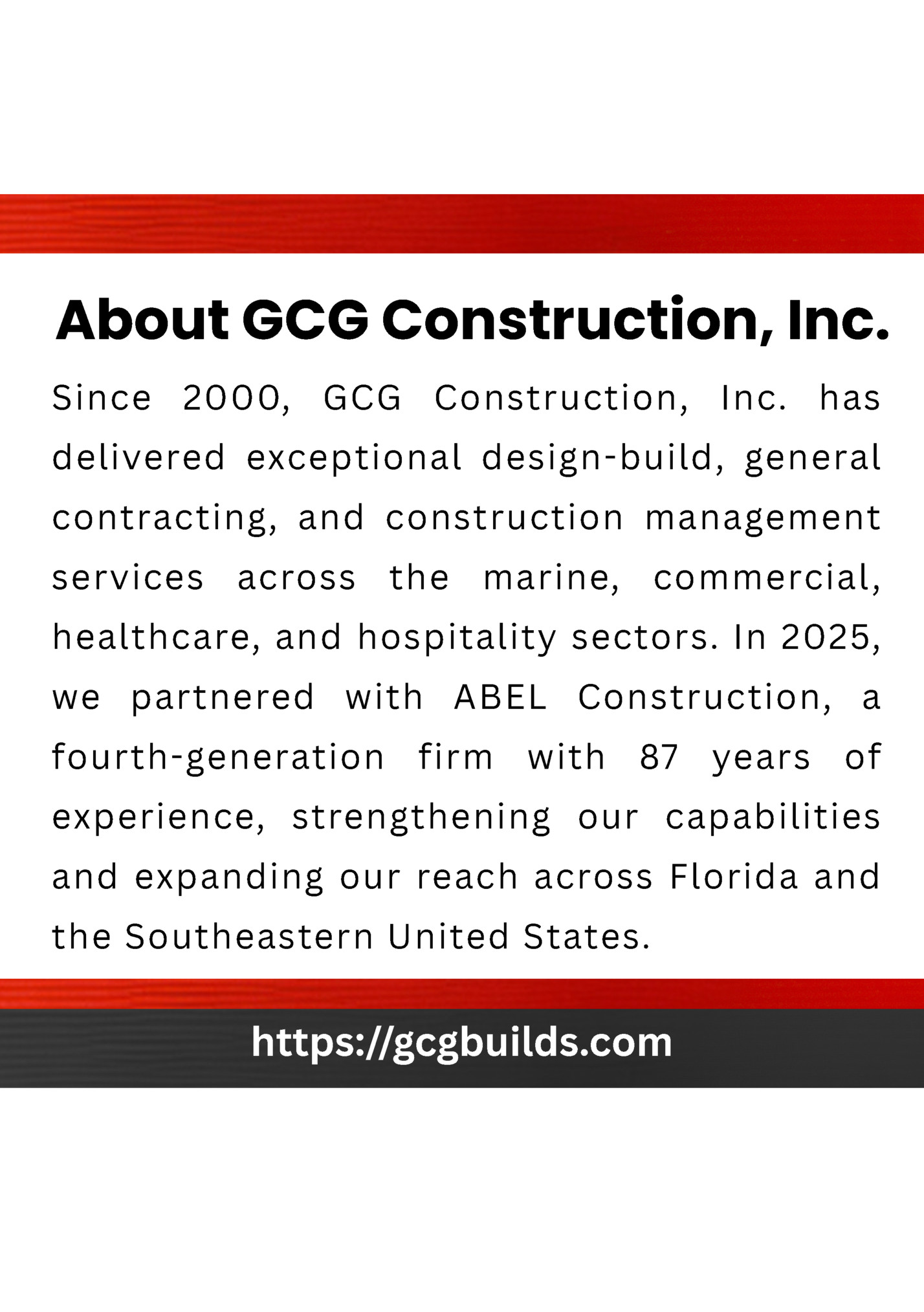 About GCG Construction, Inc.