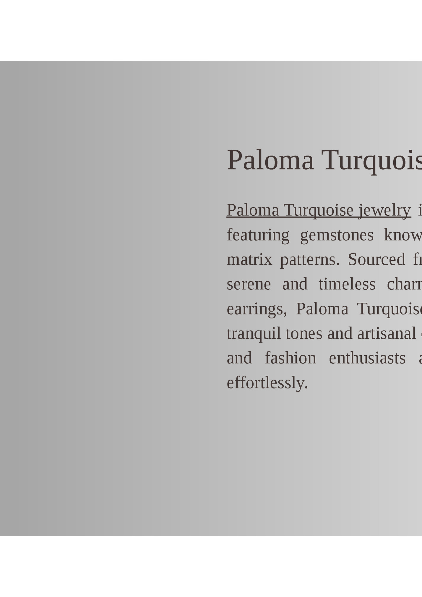 Paloma Turquoise Jewelry