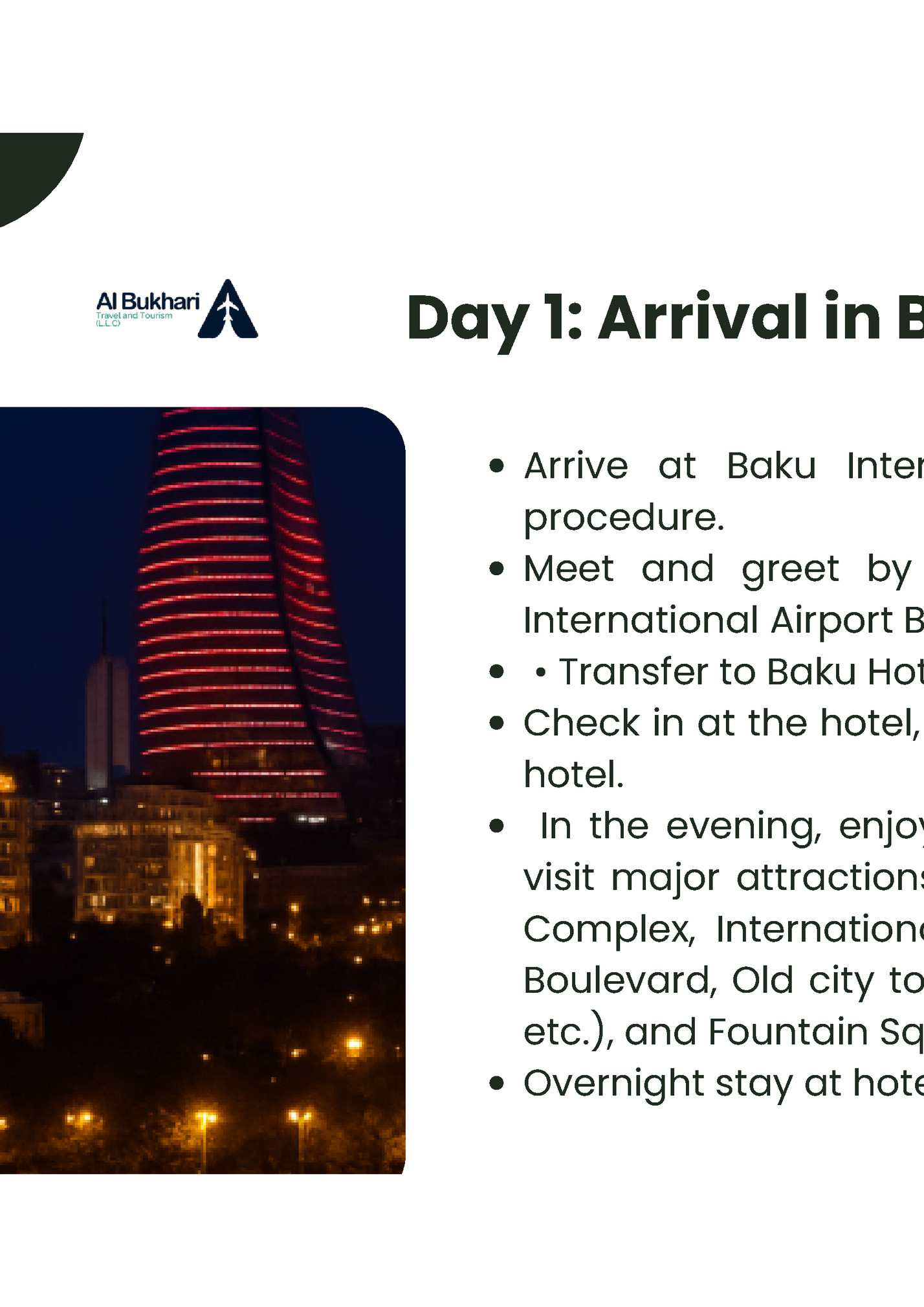 Day 1: Arrival in Baku and City Tour