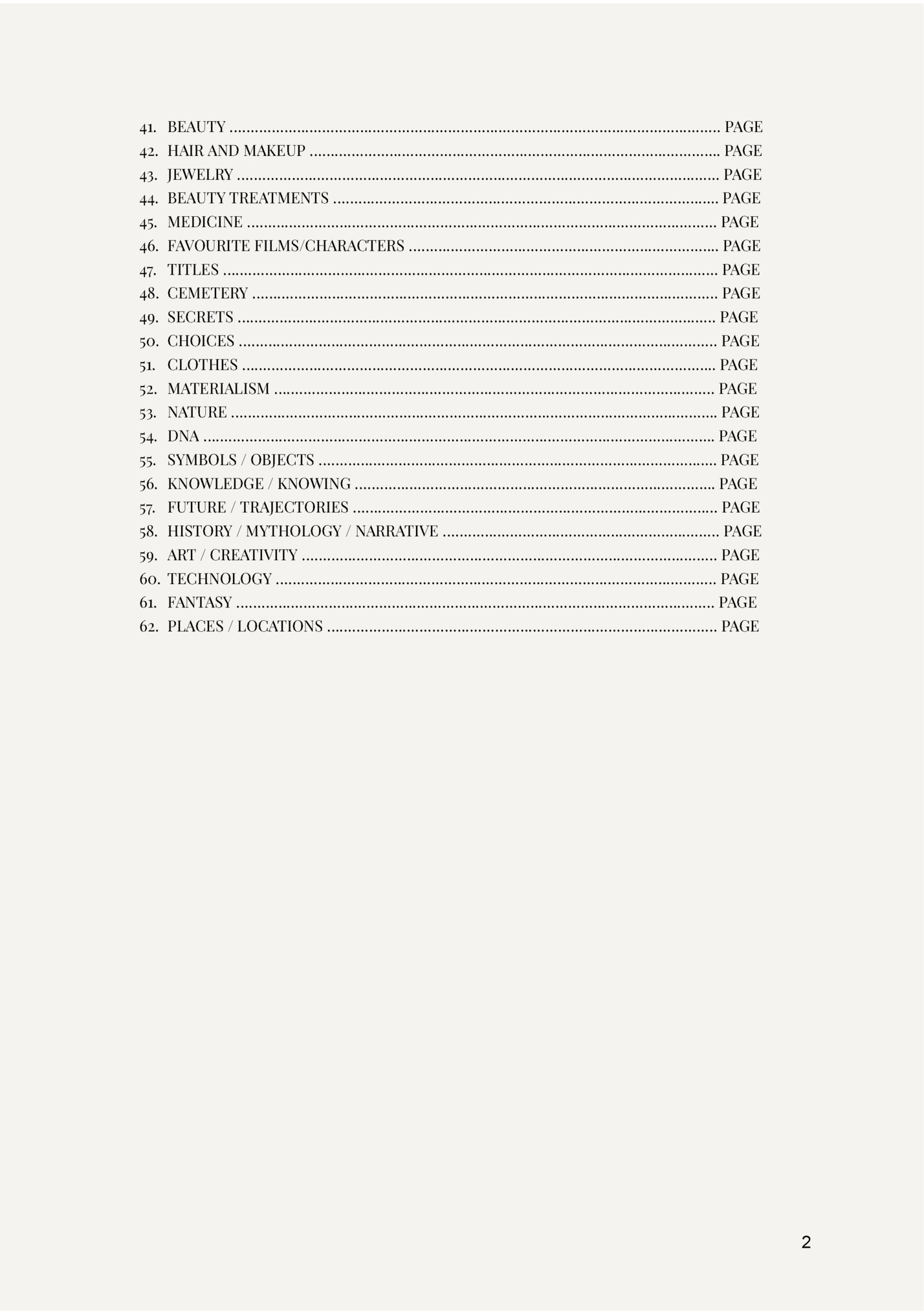 41.​ BEAUTY ……………………………………………………………………………………………………… PAGE