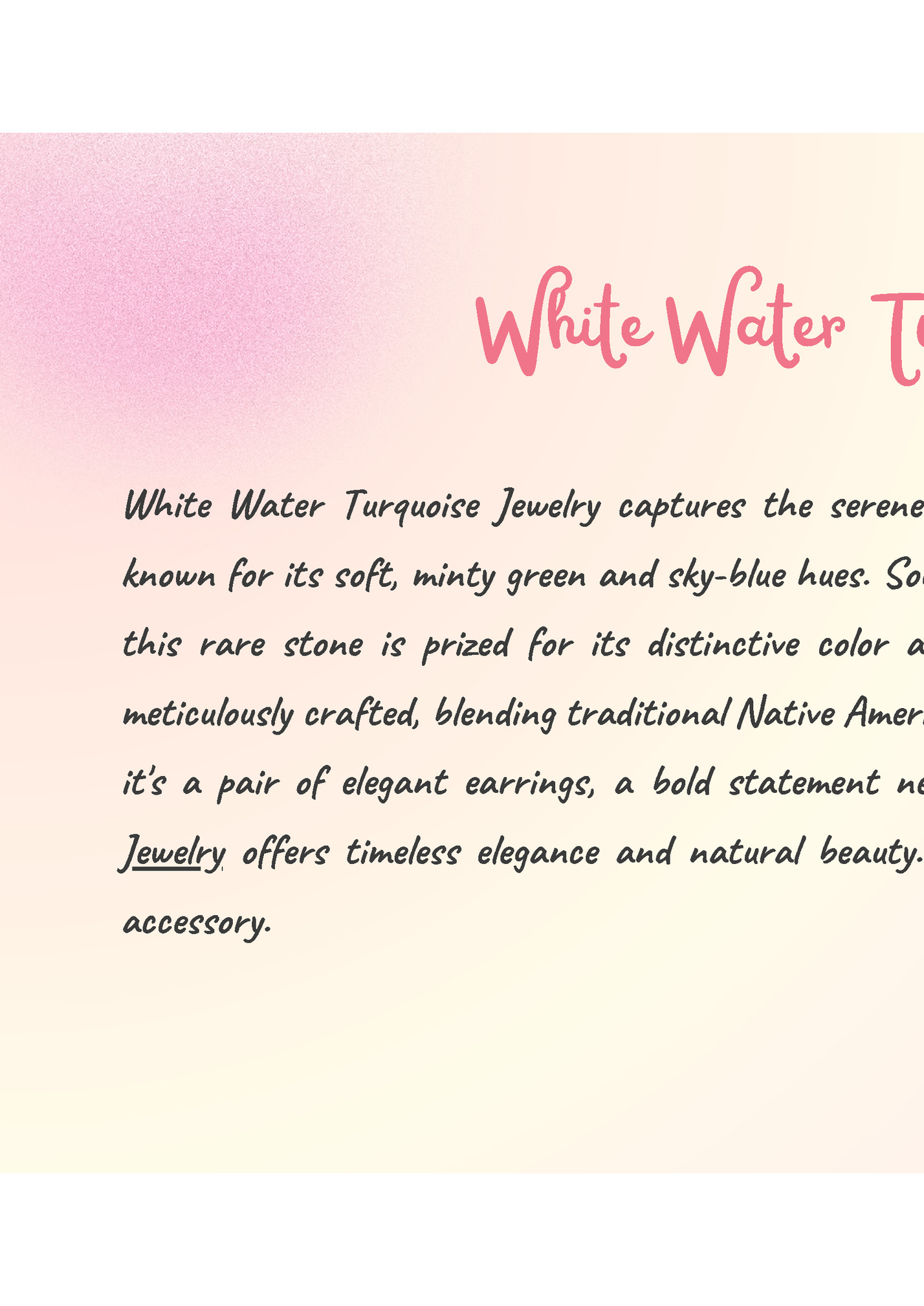 White Water Turquoise Jewelry White Water Turquoise Jewelry