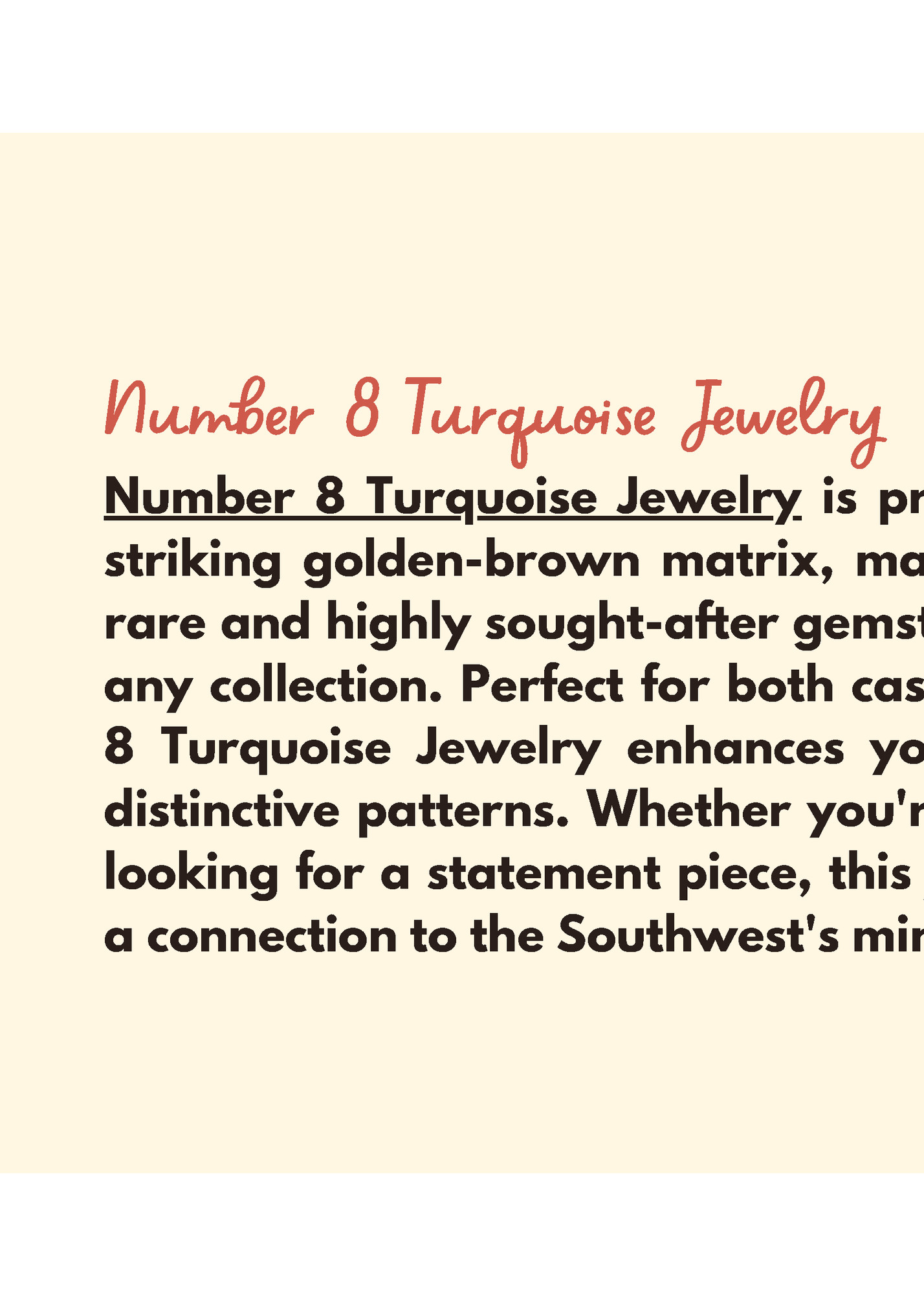 Number 8 Turquoise Jewelry