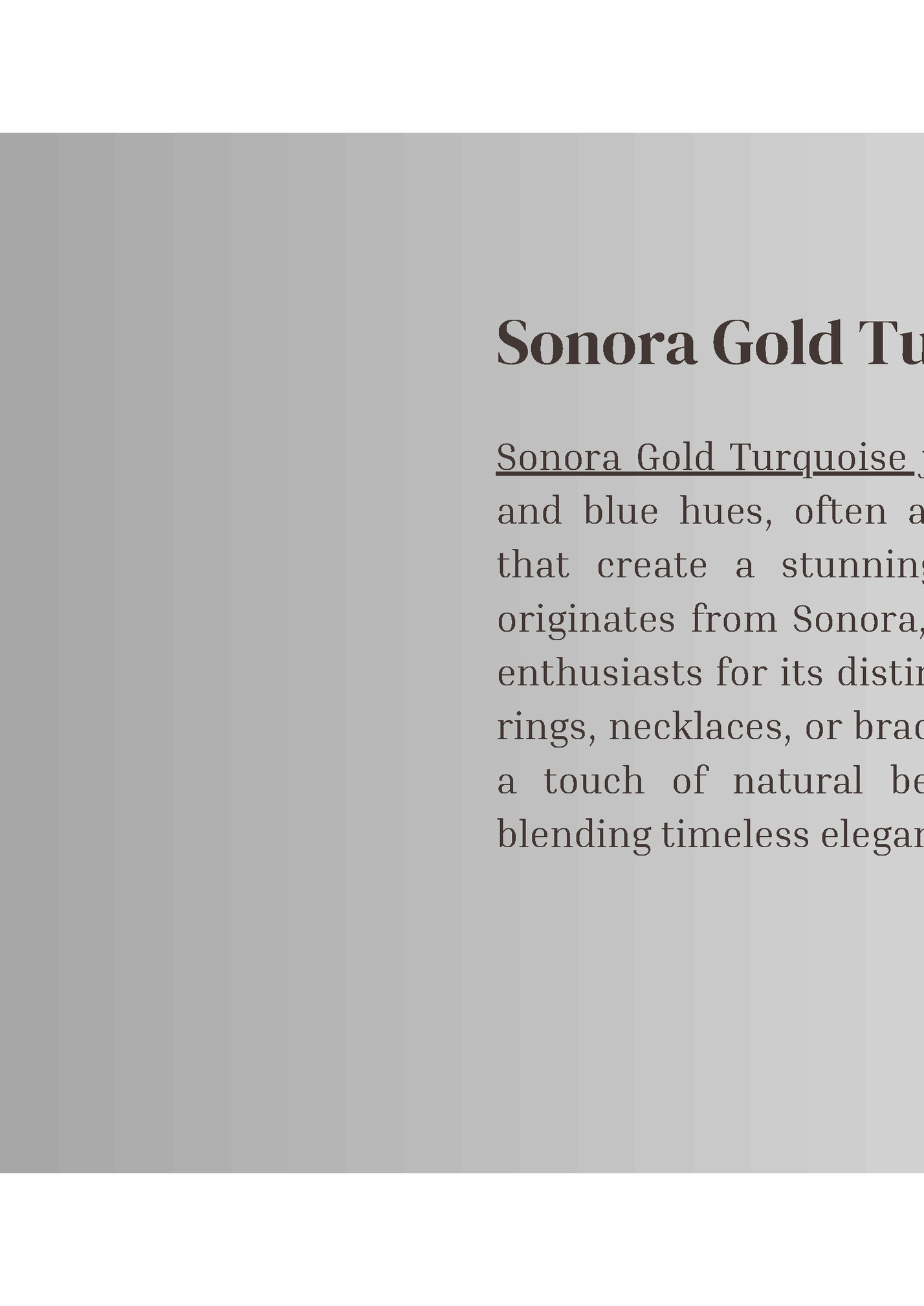 Sonora Gold Turquoise Jewelry