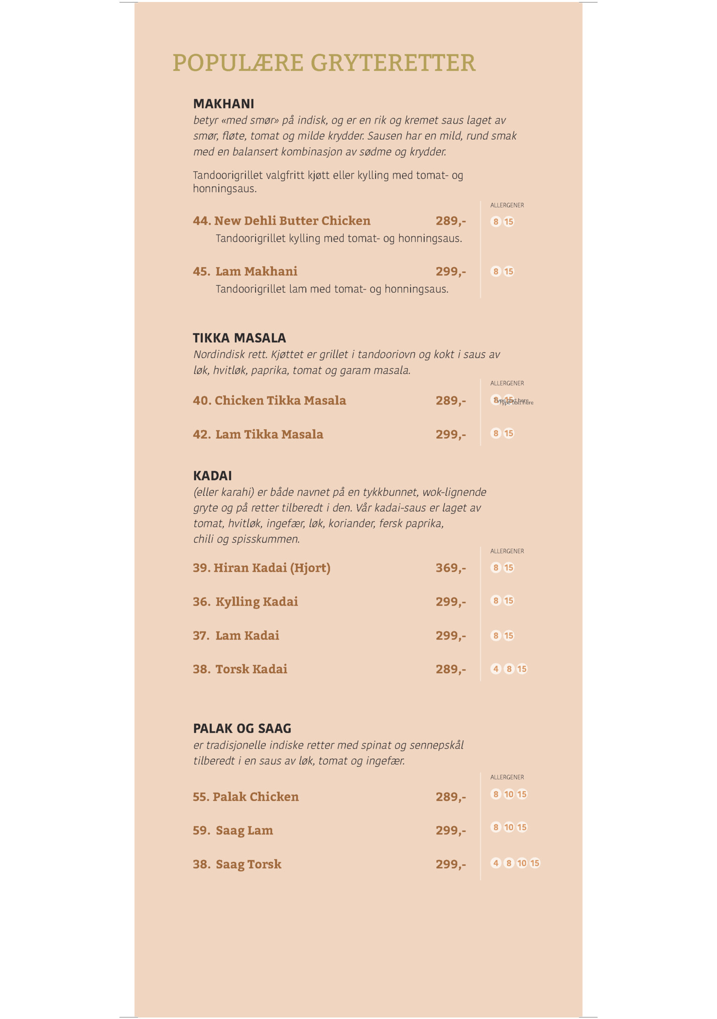 POPULÆRE GRYTERETTER