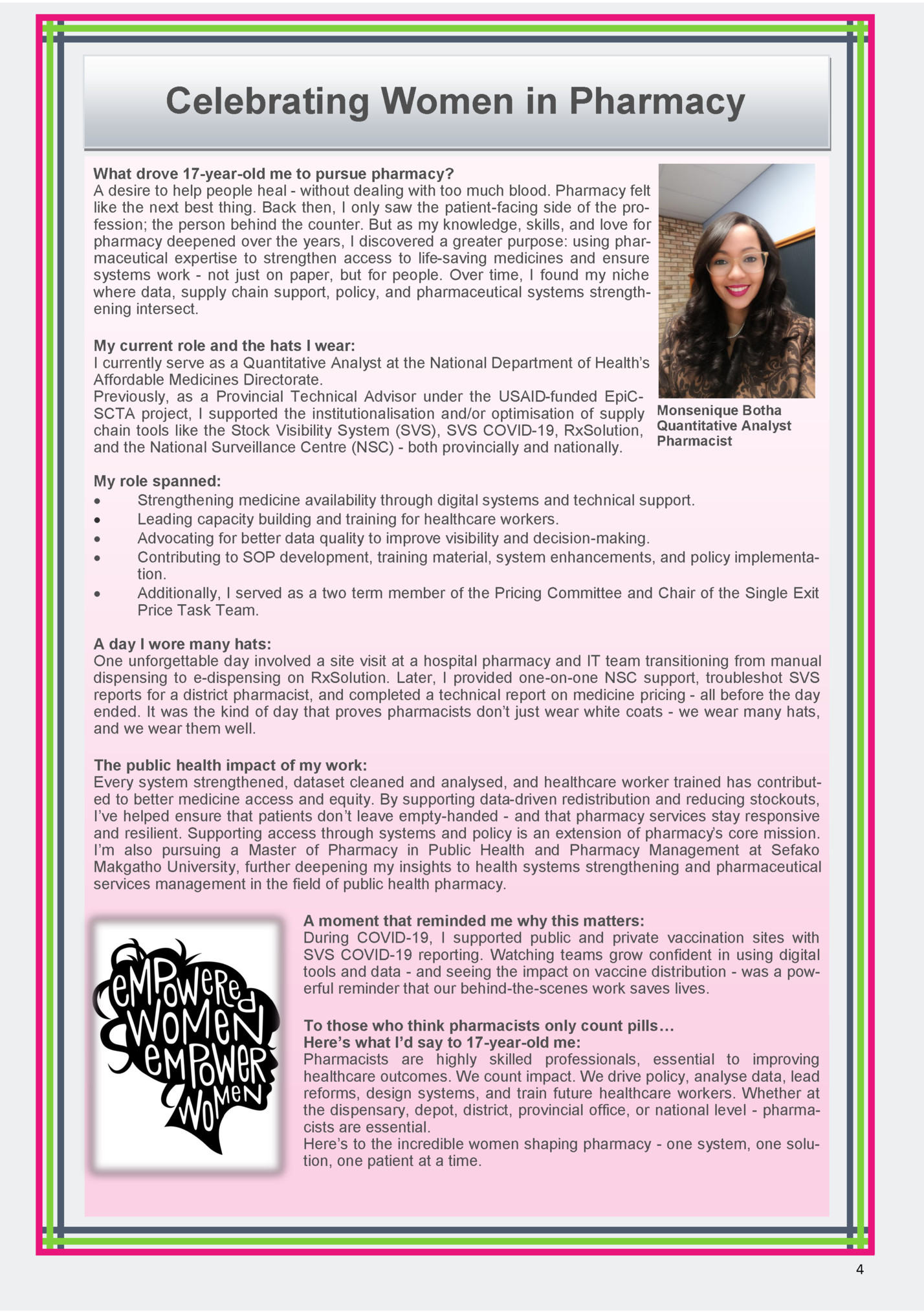 Celebrating Women in Pharmacy Celebrating Women in Pharmacy