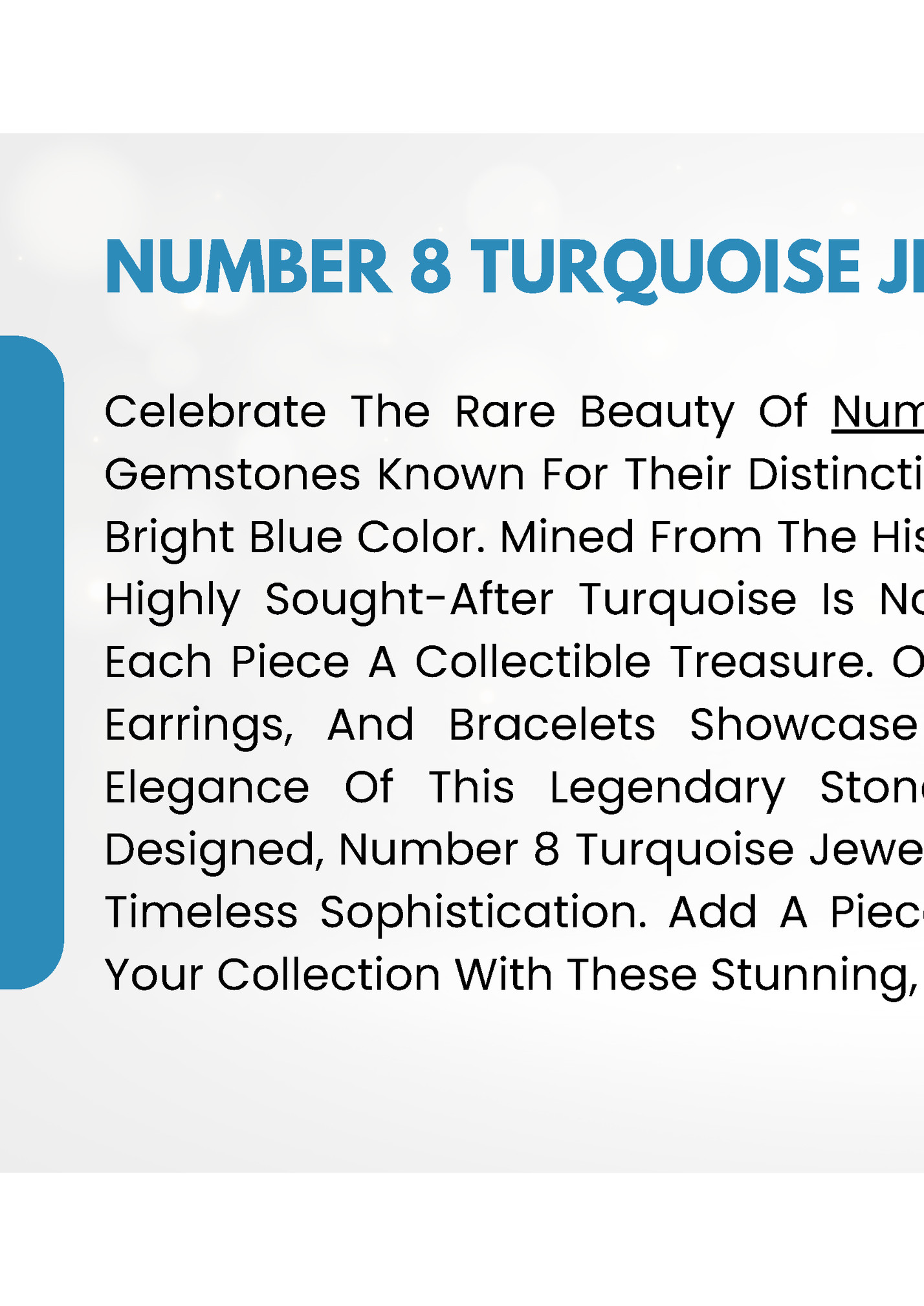NUMBER 8 TURQUOISE JEWELRY
