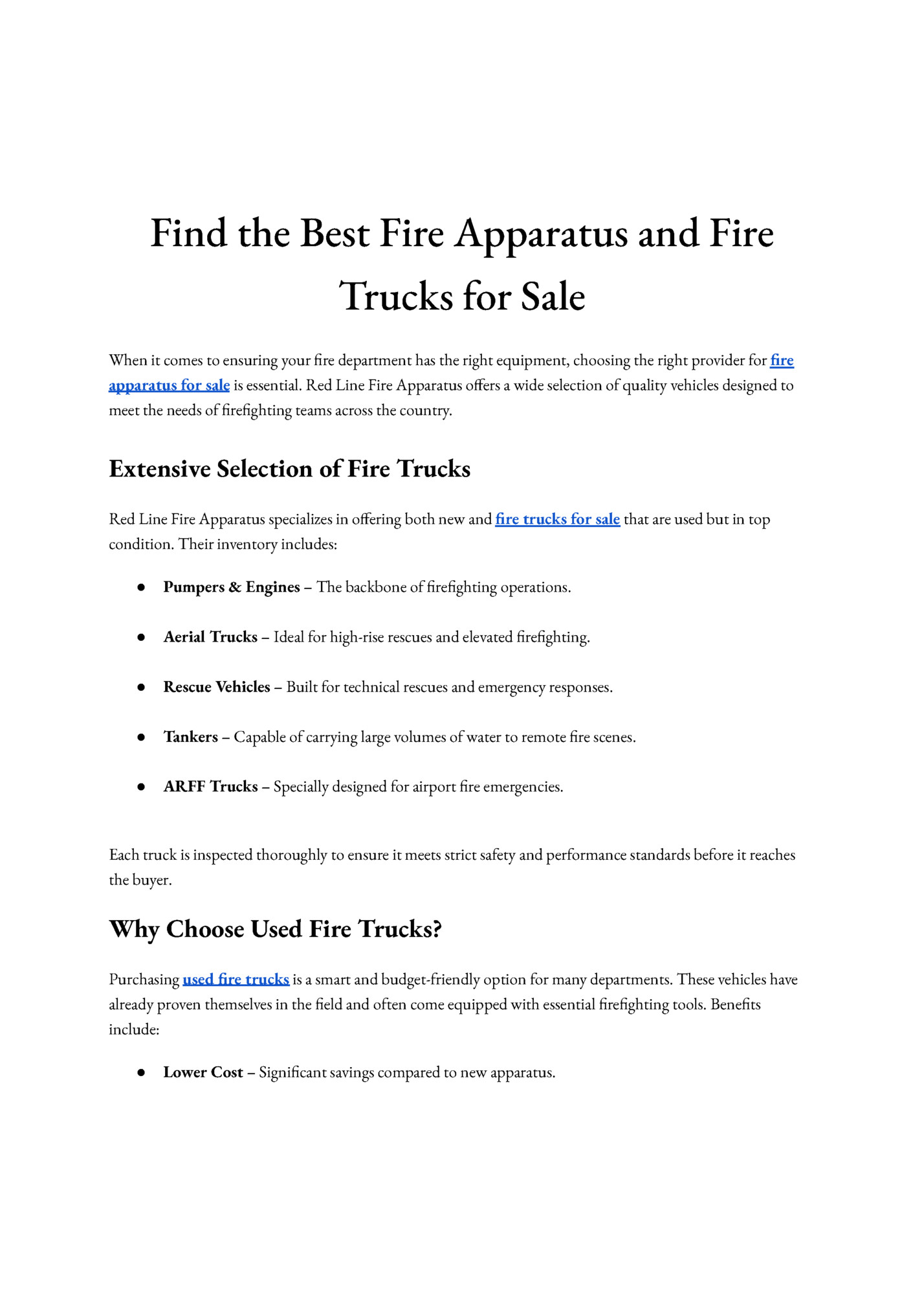 Find the Best Fire Apparatus and Fire