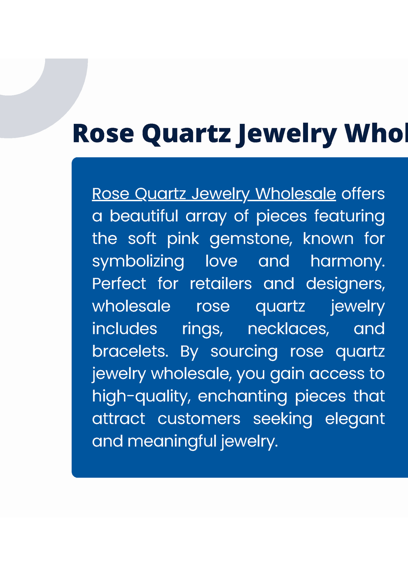 Rose Quartz Jewelry Wholesale