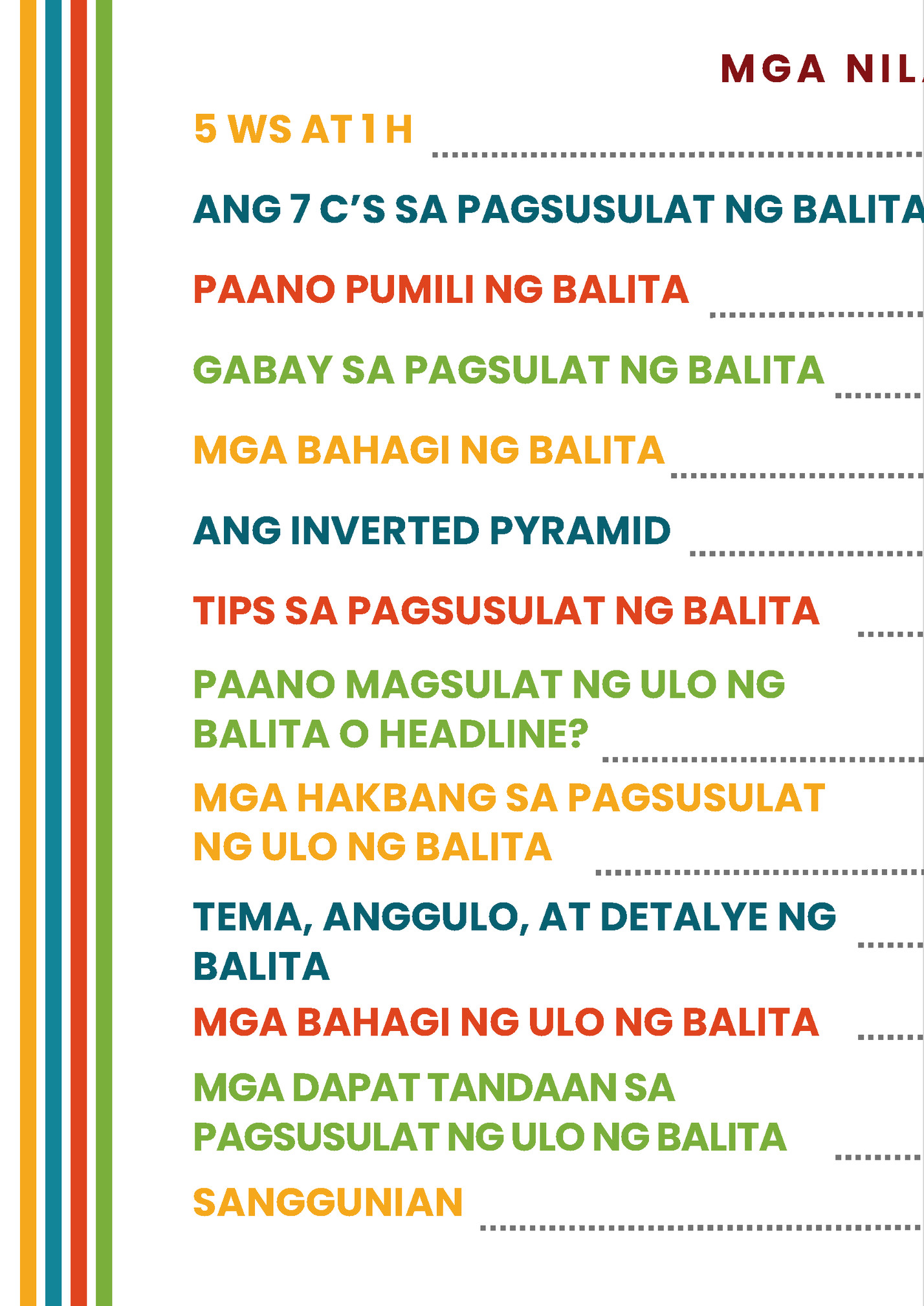 MGA NILALAMAN