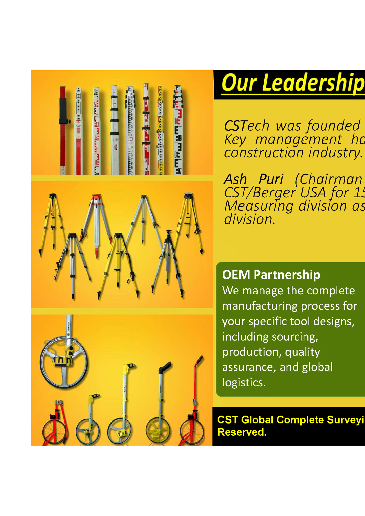CSTech was founded in 1994 in collaboration with CST/Berger USA.