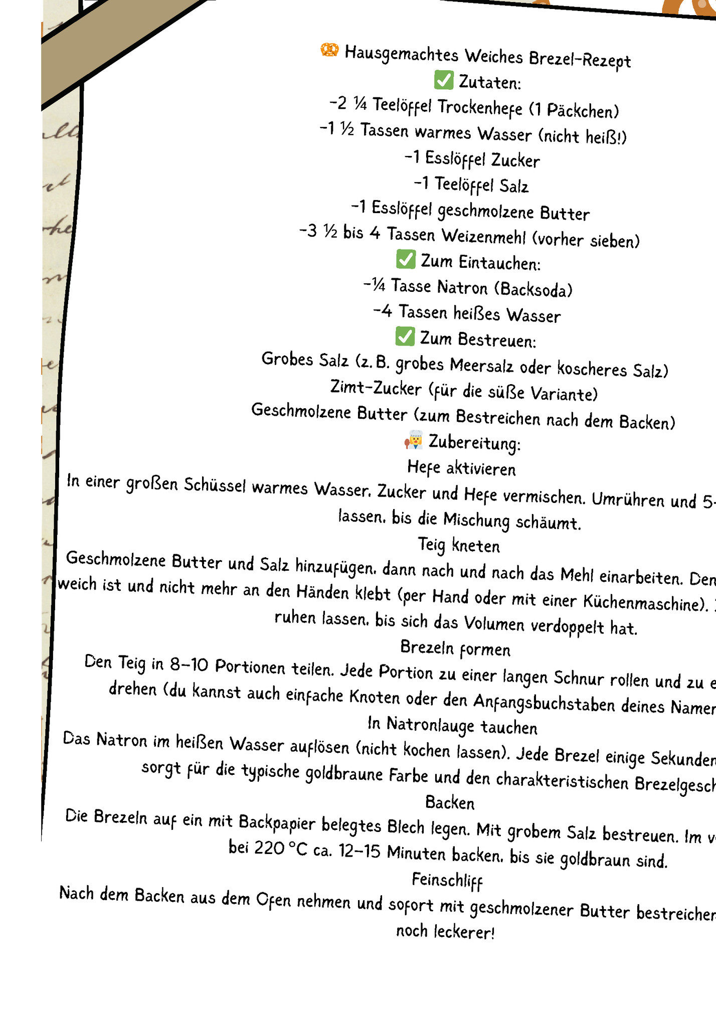 Hausgemachtes Weiches Brezel-Reze