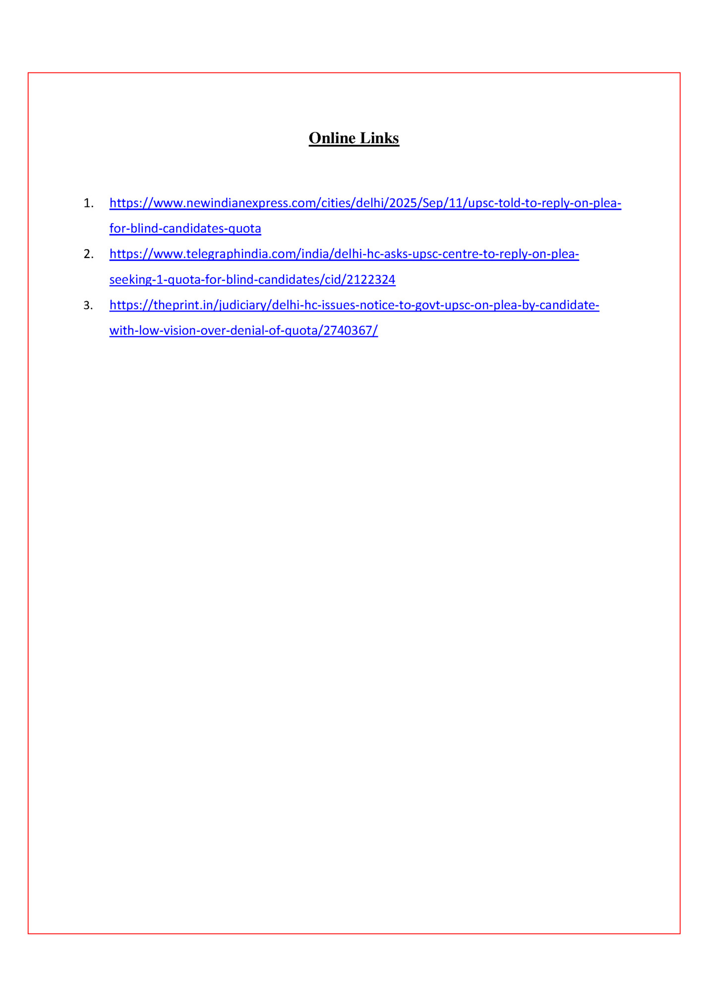 Online Links