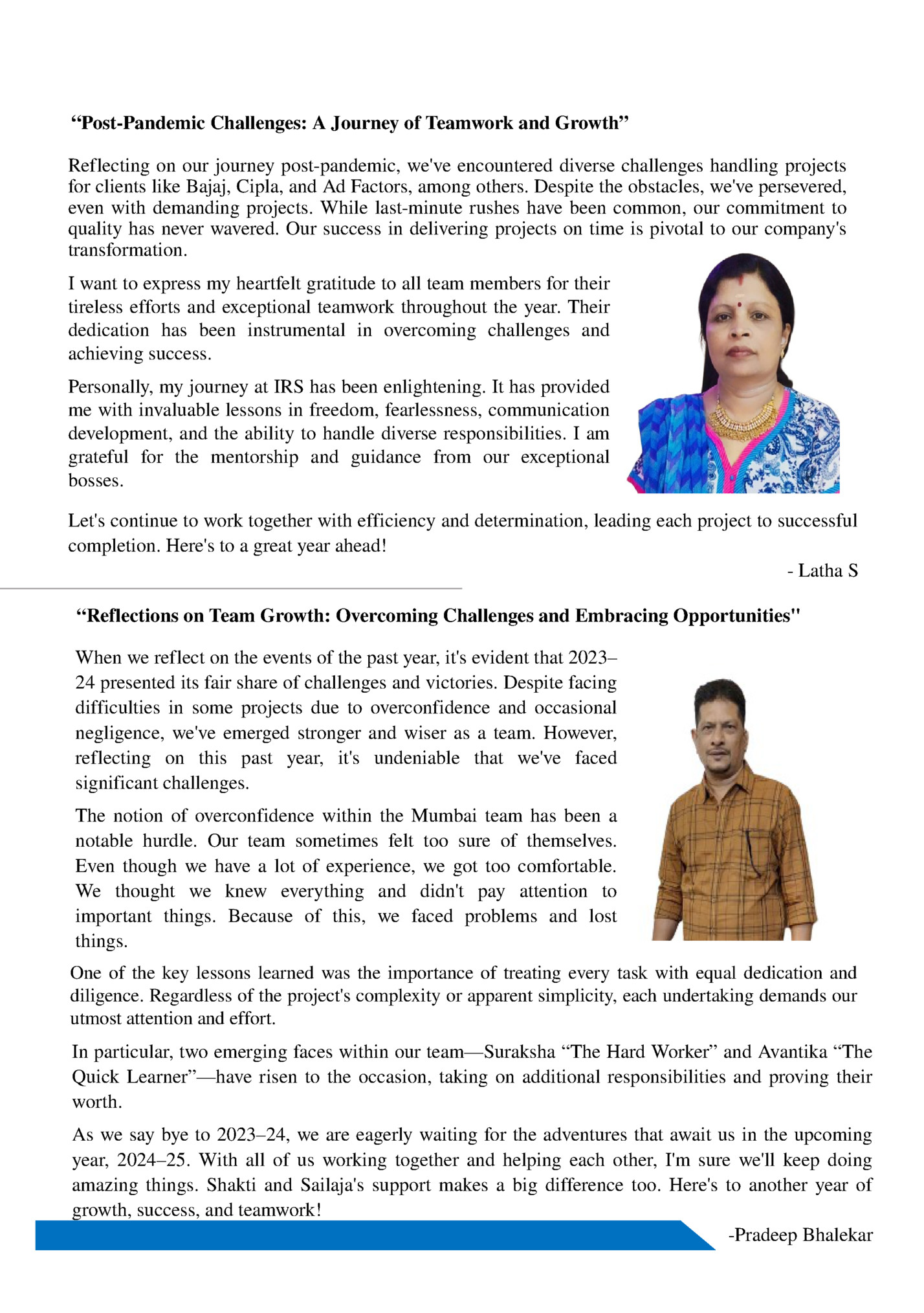 “Post­Pandemic Challenges: A Journey of Teamwork and Growth”