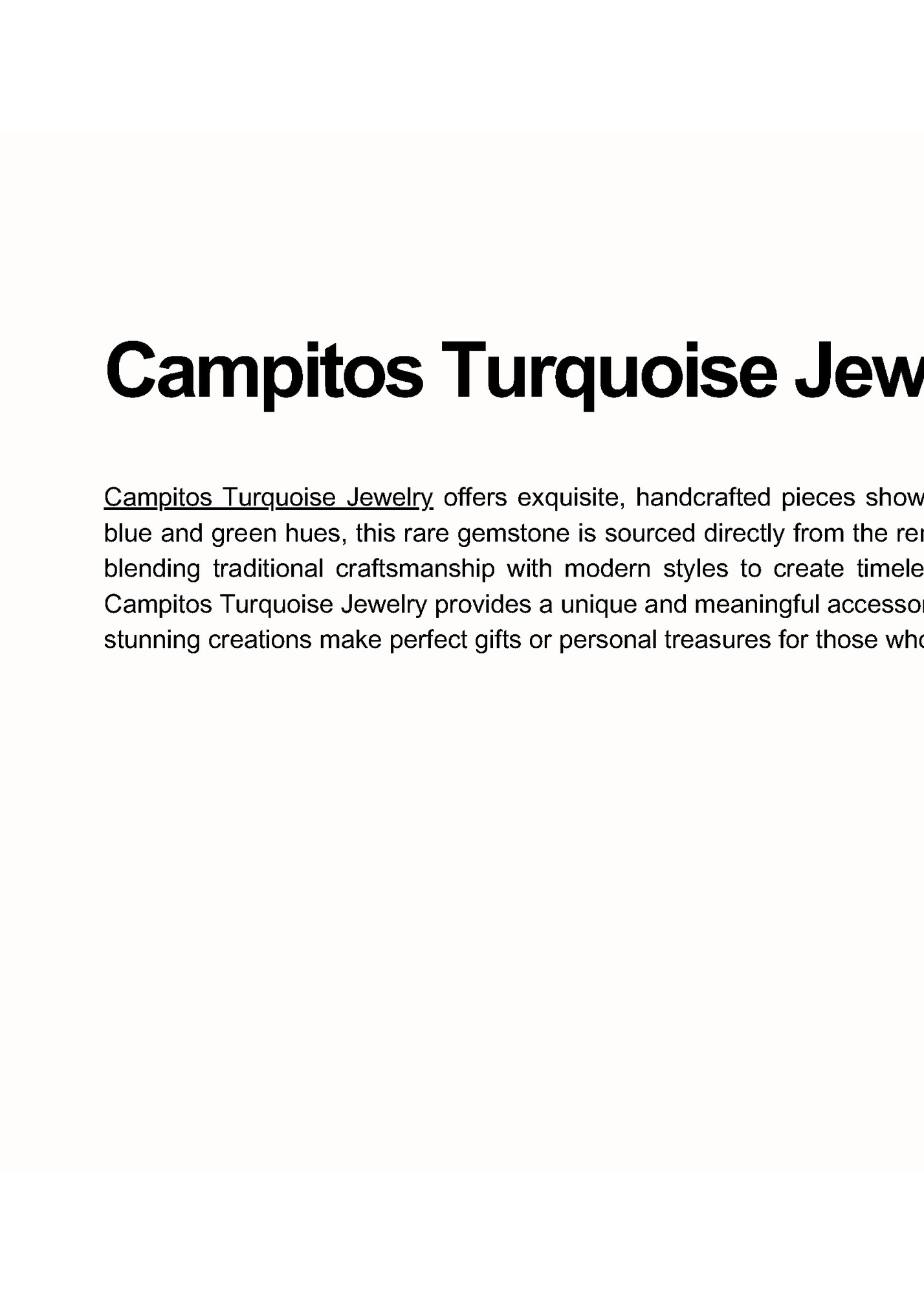 Campitos Turquoise Jewelry