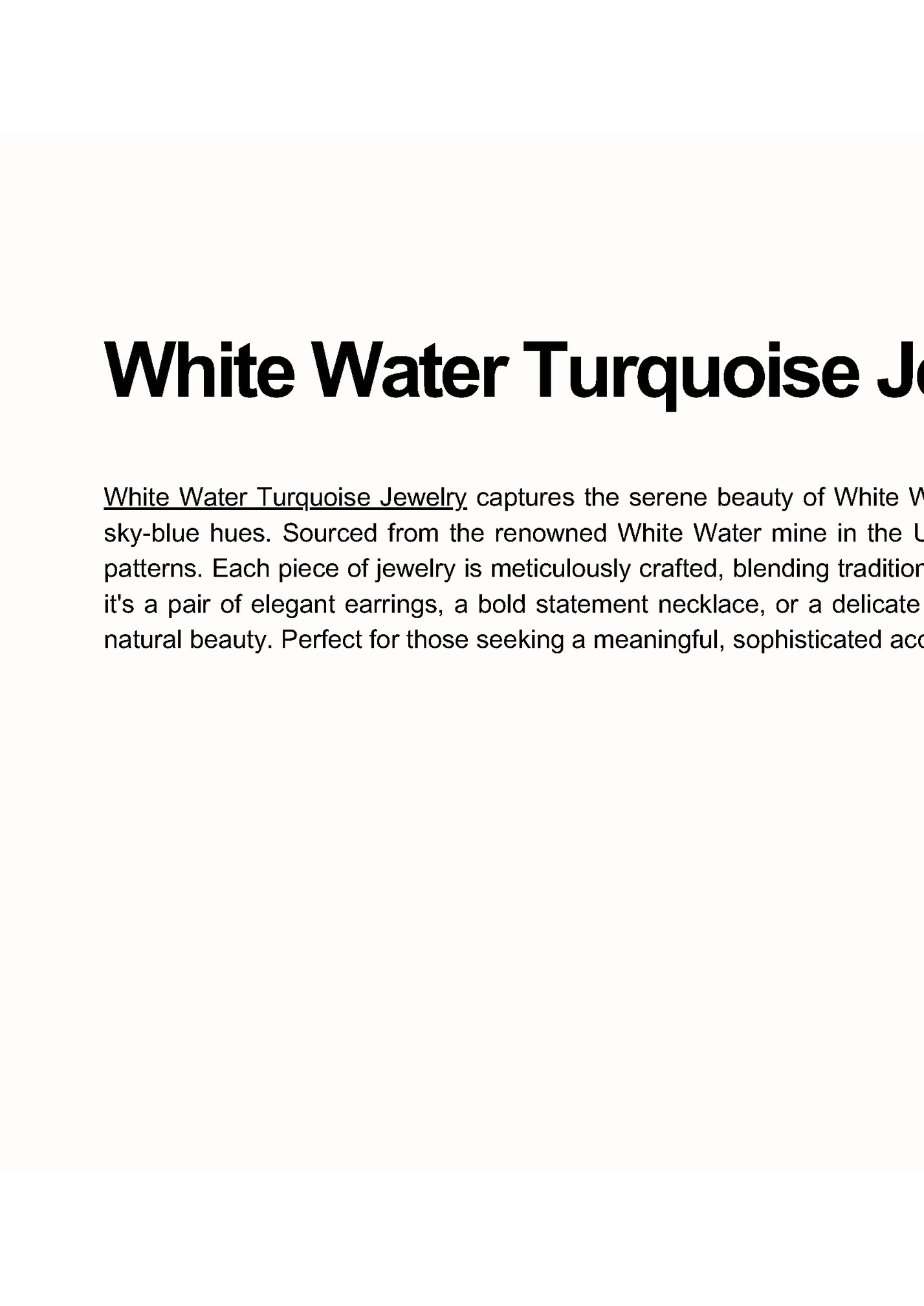 White Water Turquoise Jewelry