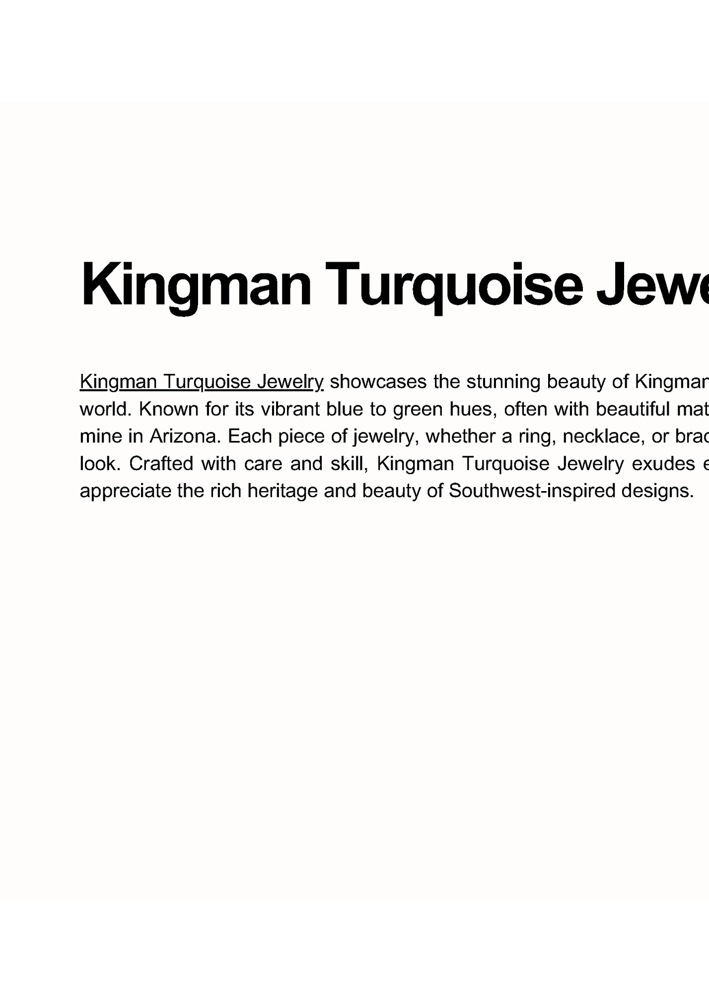Kingman Turquoise Jewelry