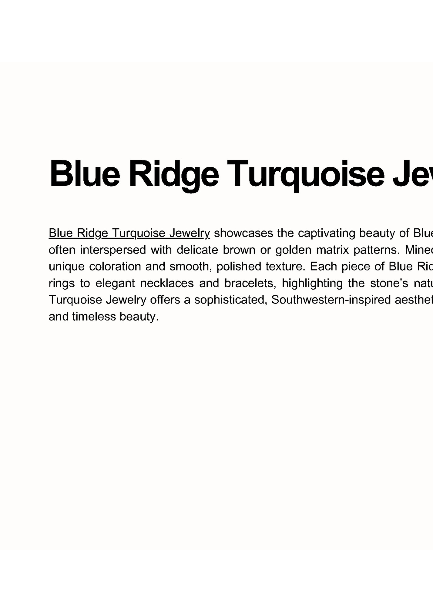 Blue Ridge Turquoise Jewelry