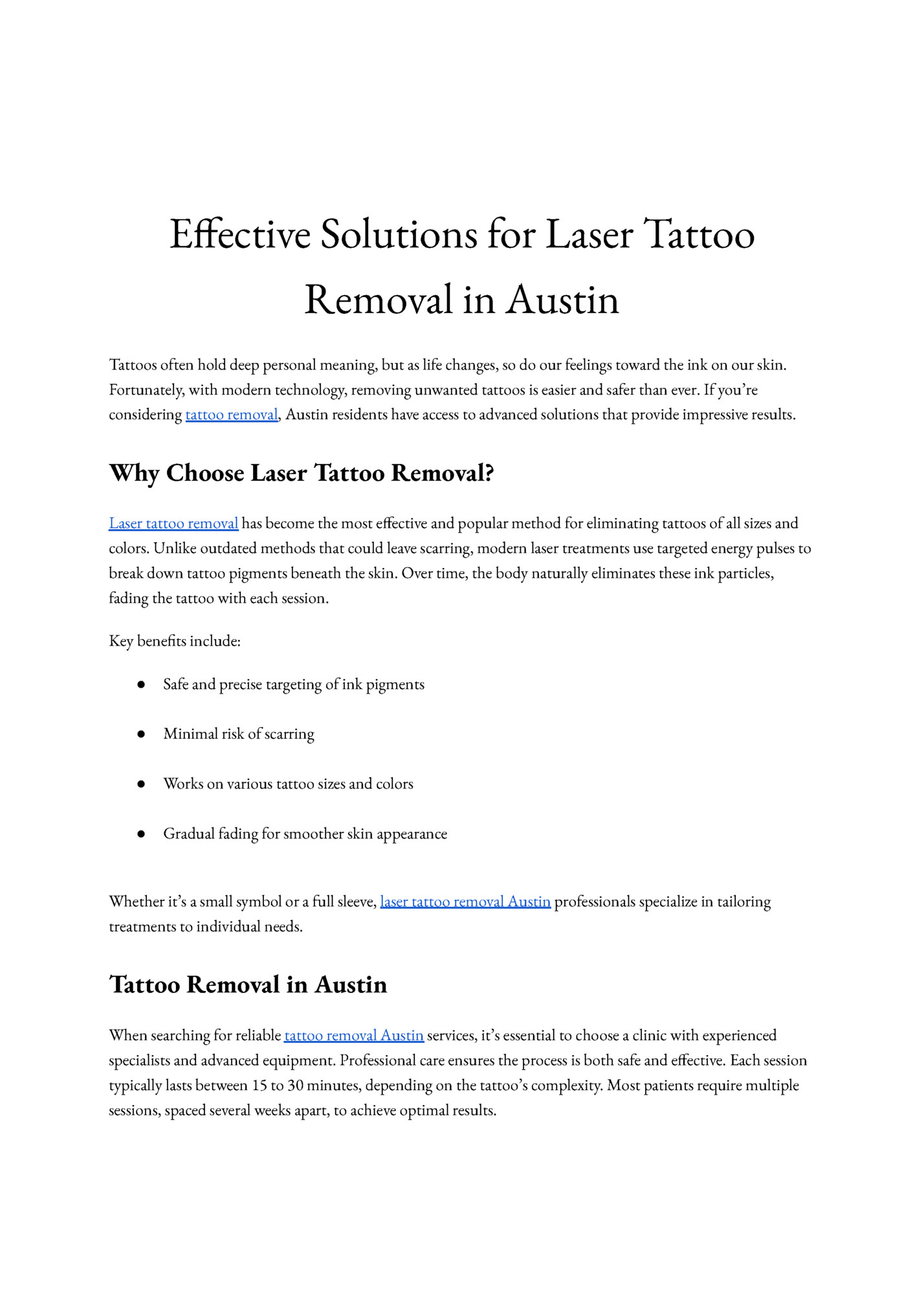Effective Solutions for Laser Tattoo