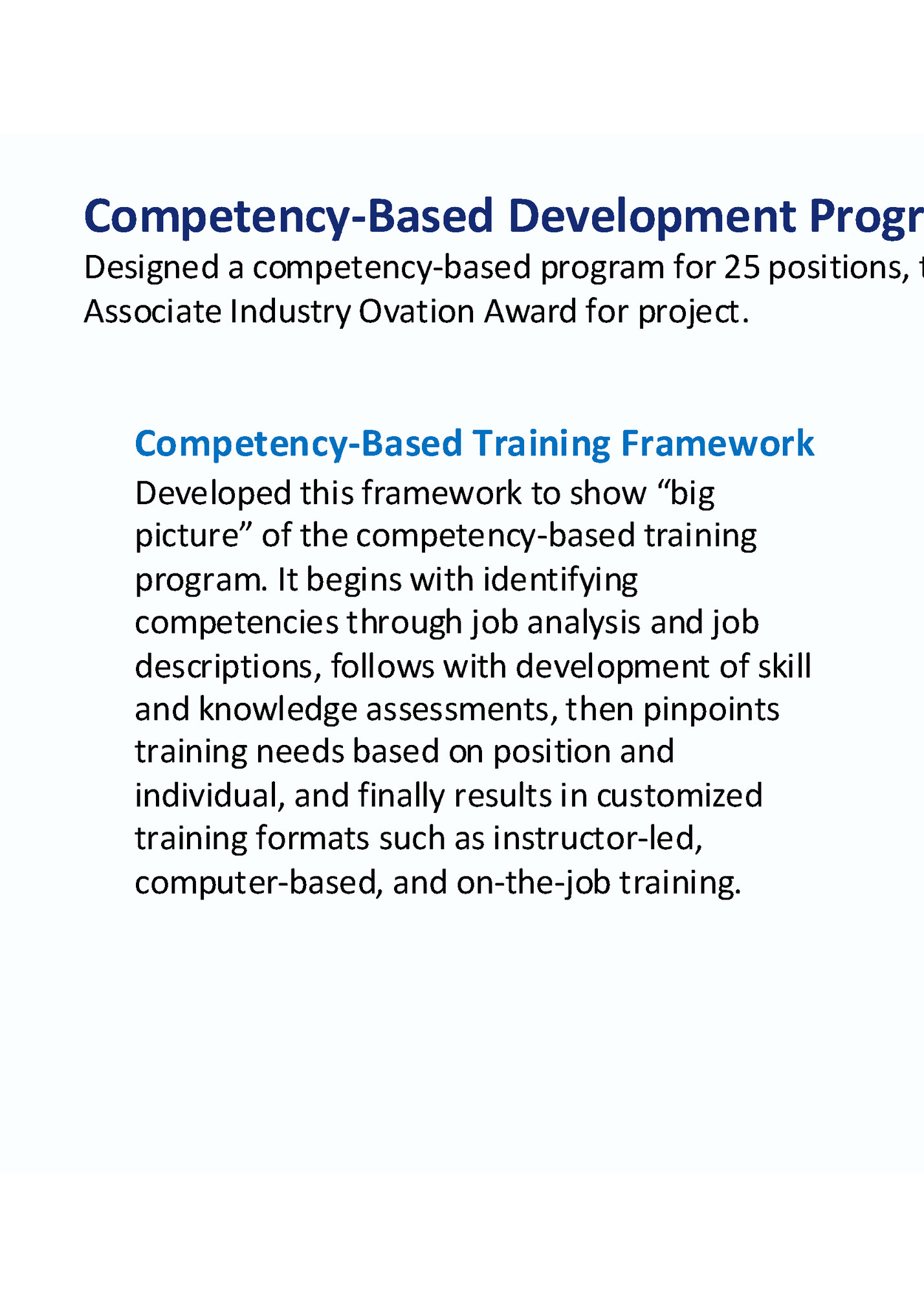 Competency-Based Development Program – Eisai Inc.