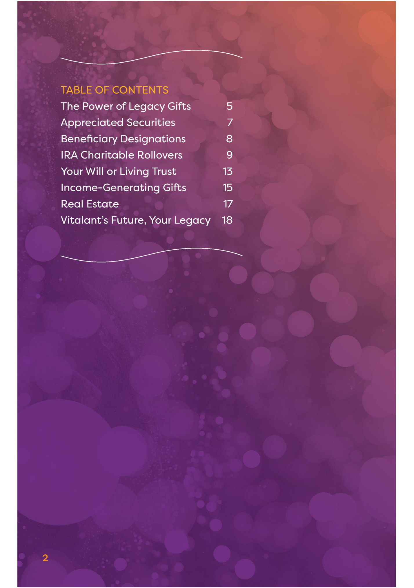 TABLE OF CONTENTS