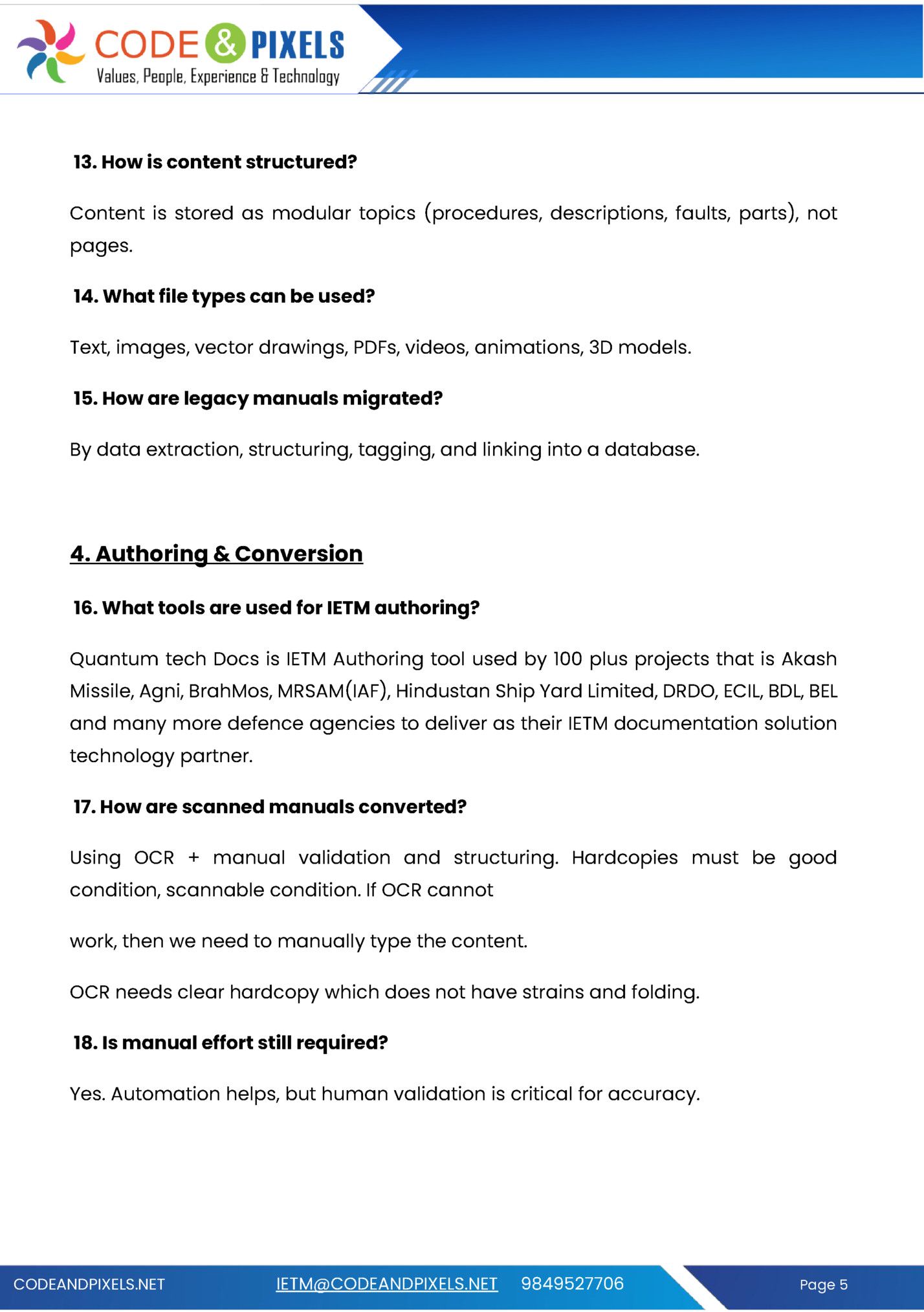 13. How is content structured?