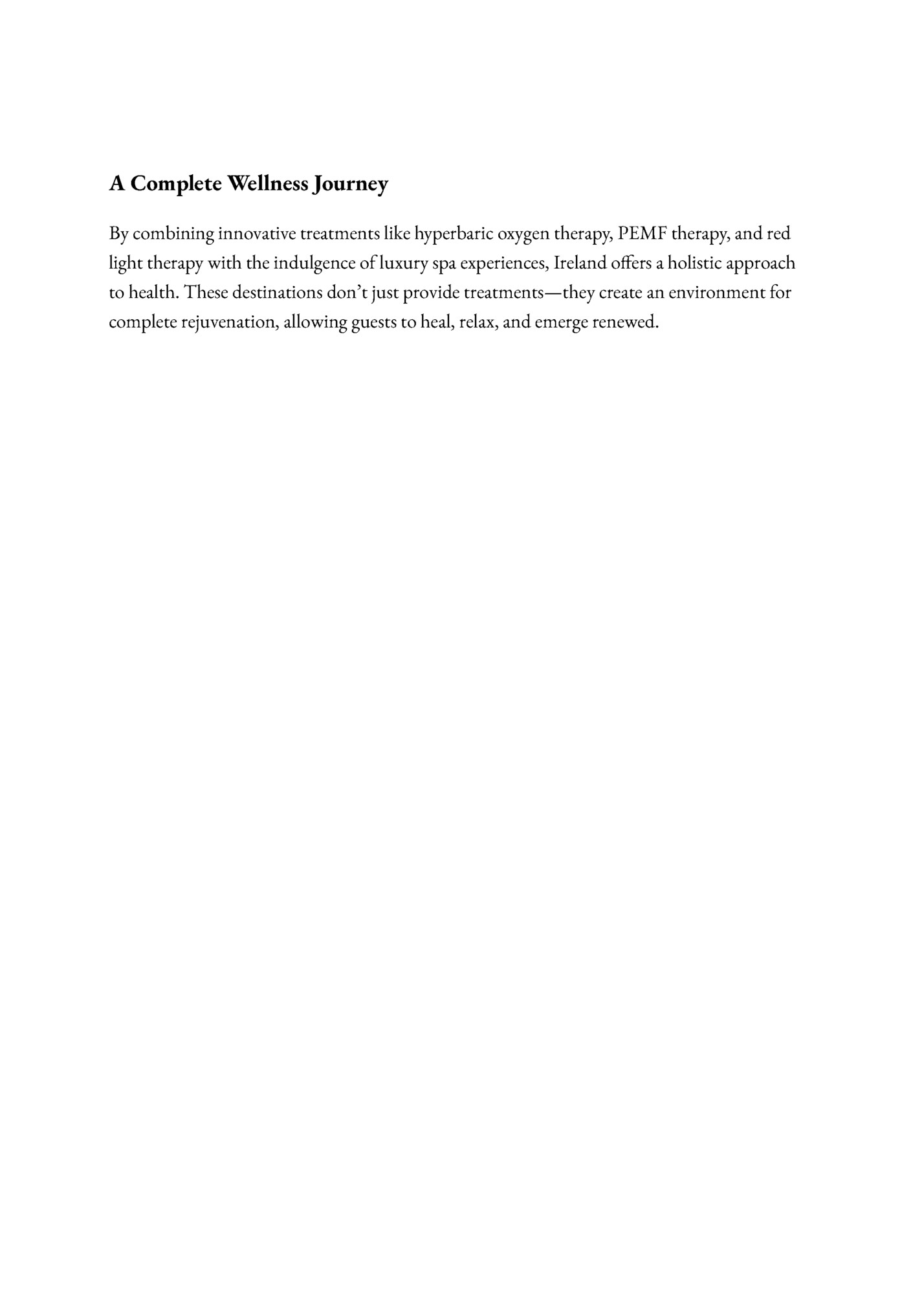 A Complete Wellness Journey