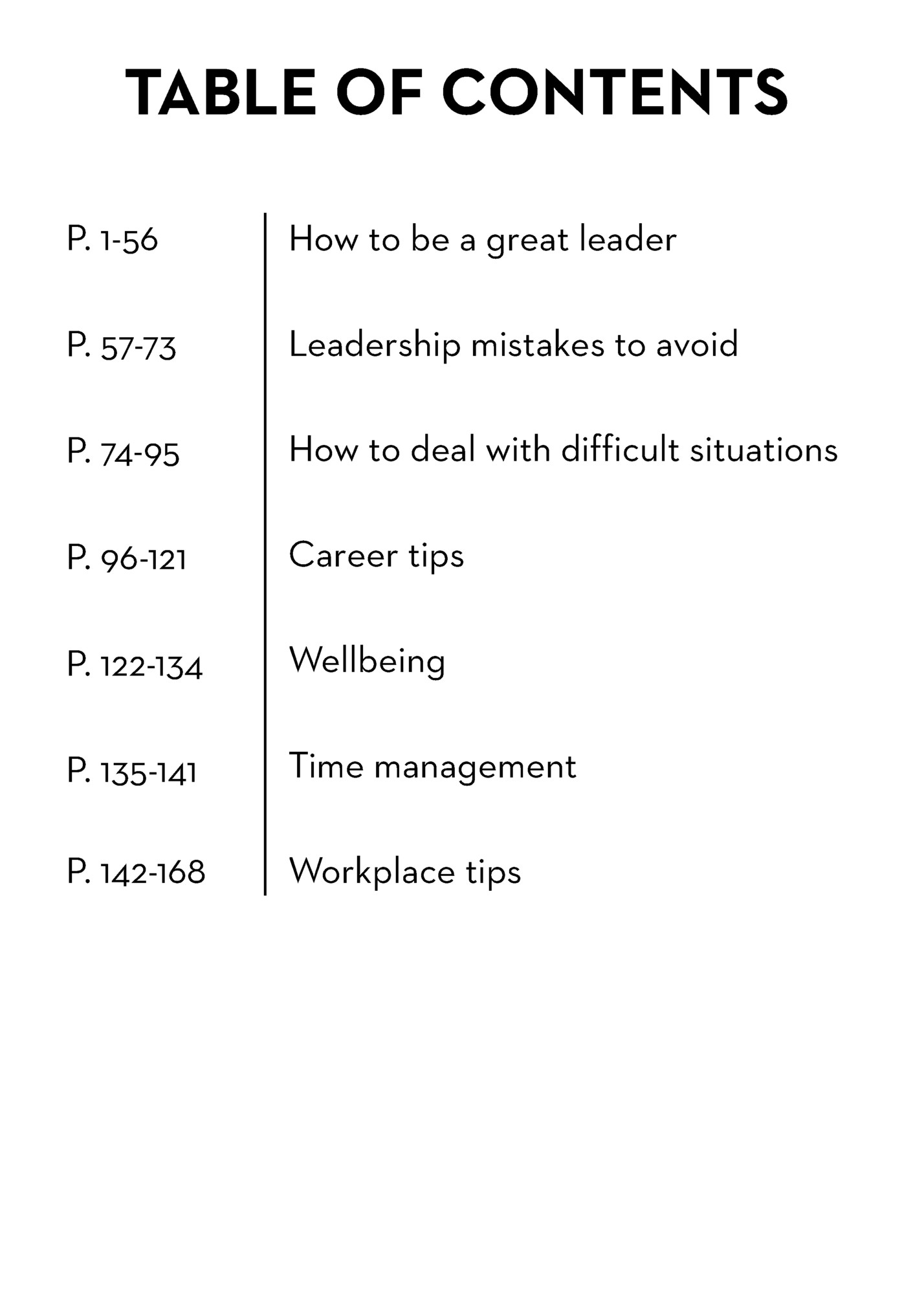 TABLE OF CONTENTS