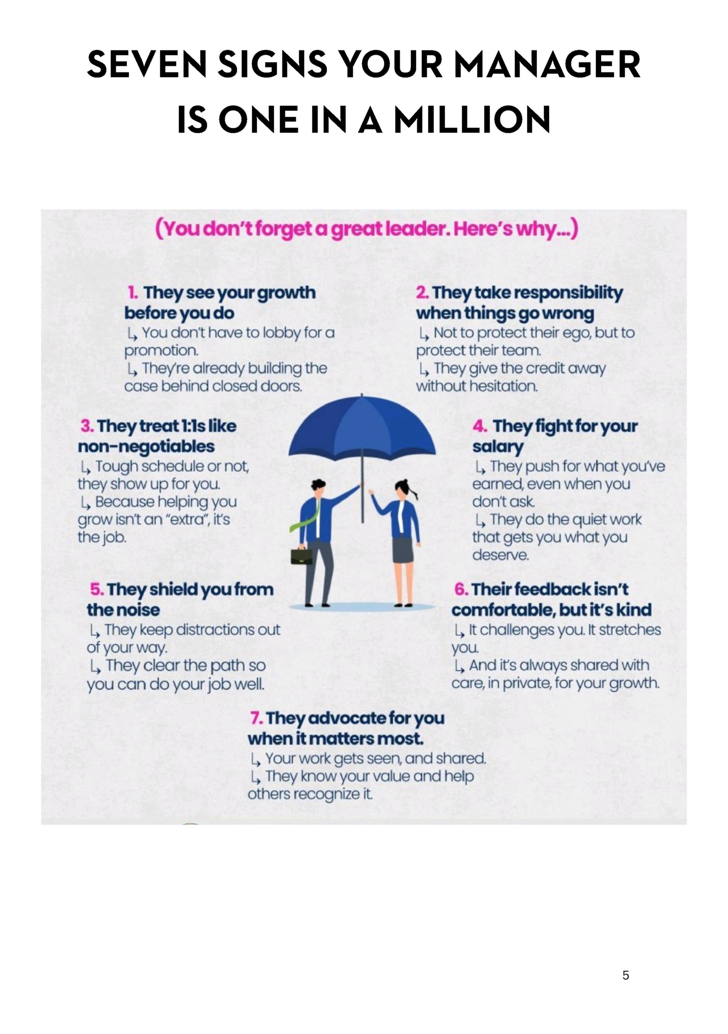 SEVEN SIGNS YOUR MANAGER