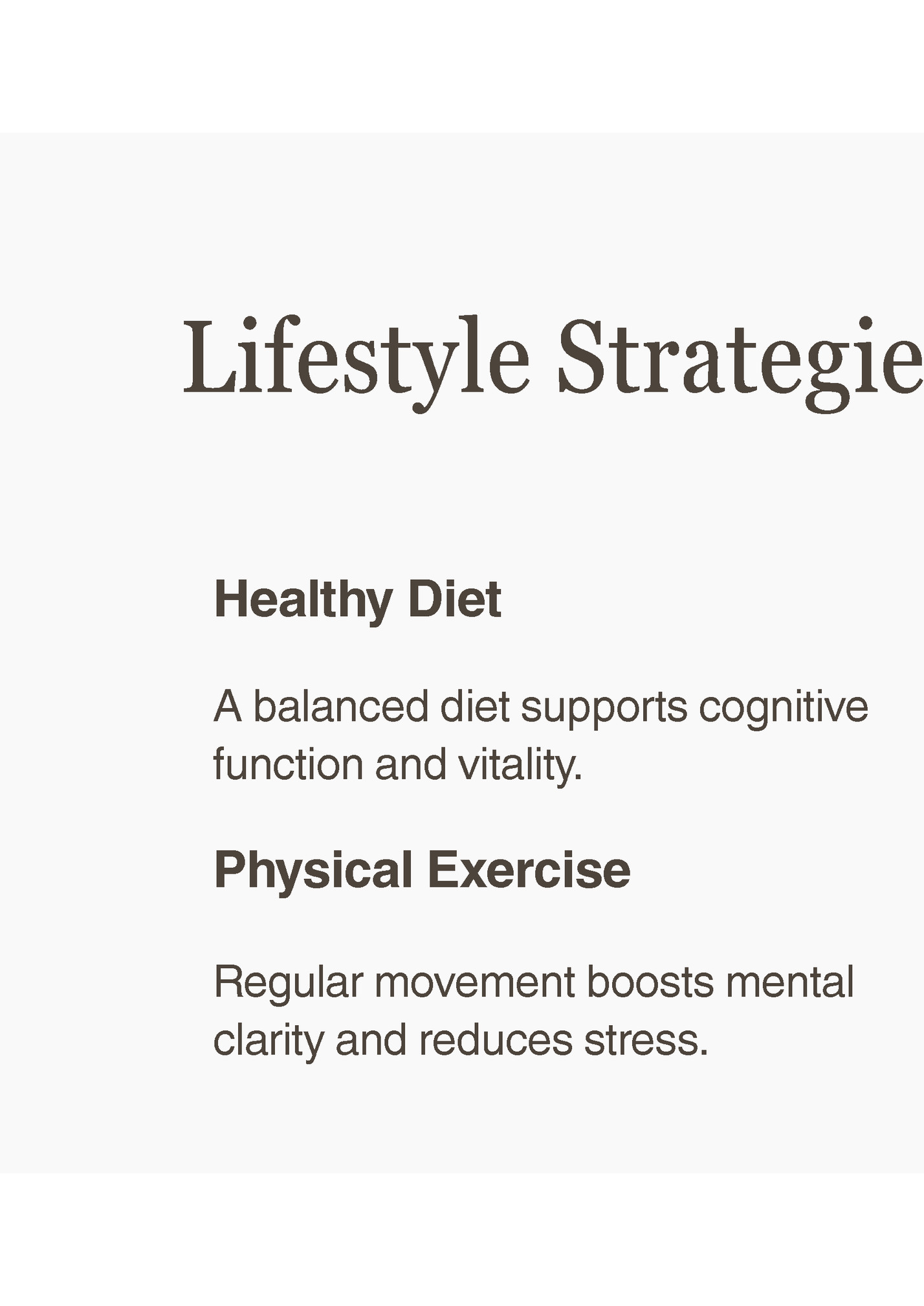 Lifestyle Strategies for Brain Health
