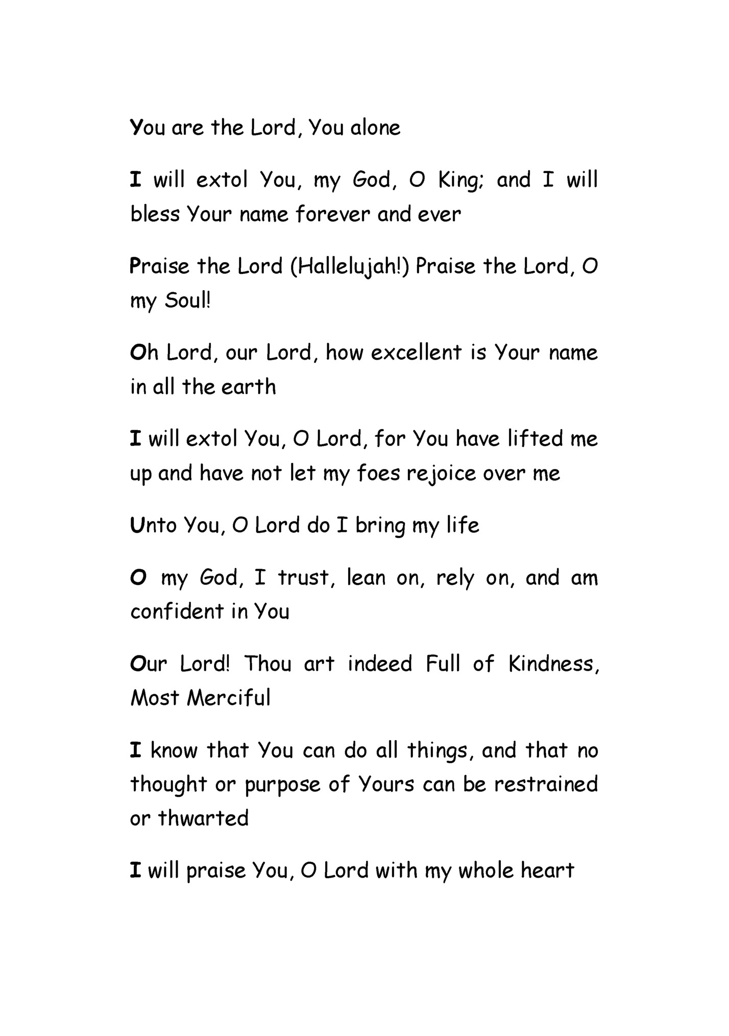 You are the Lord, You alone