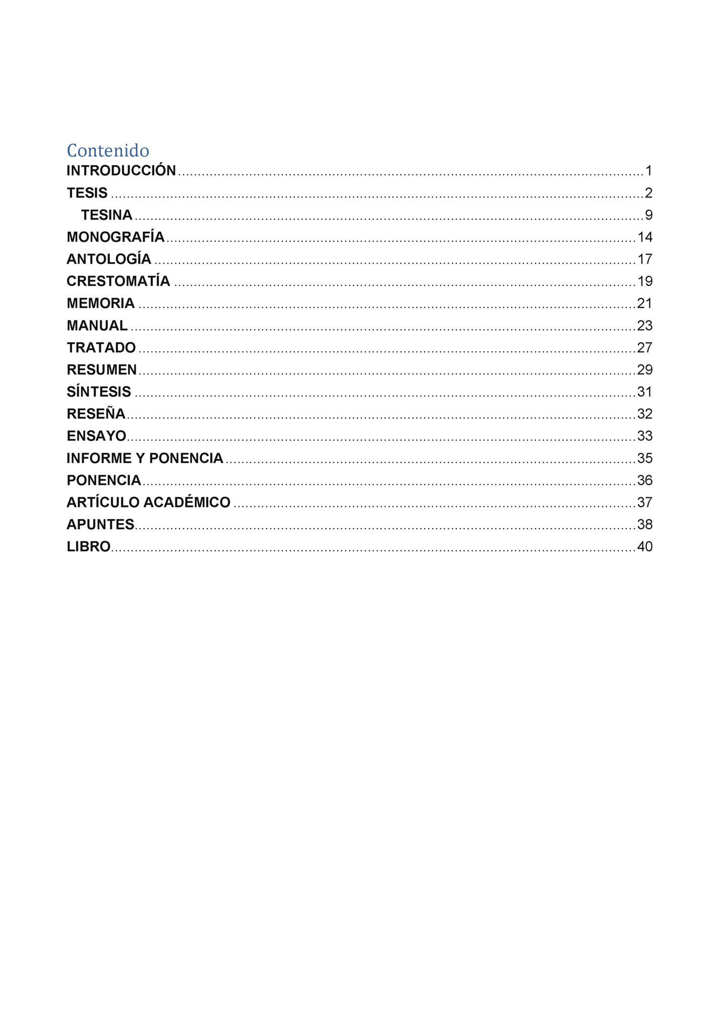 Contenido Contenido