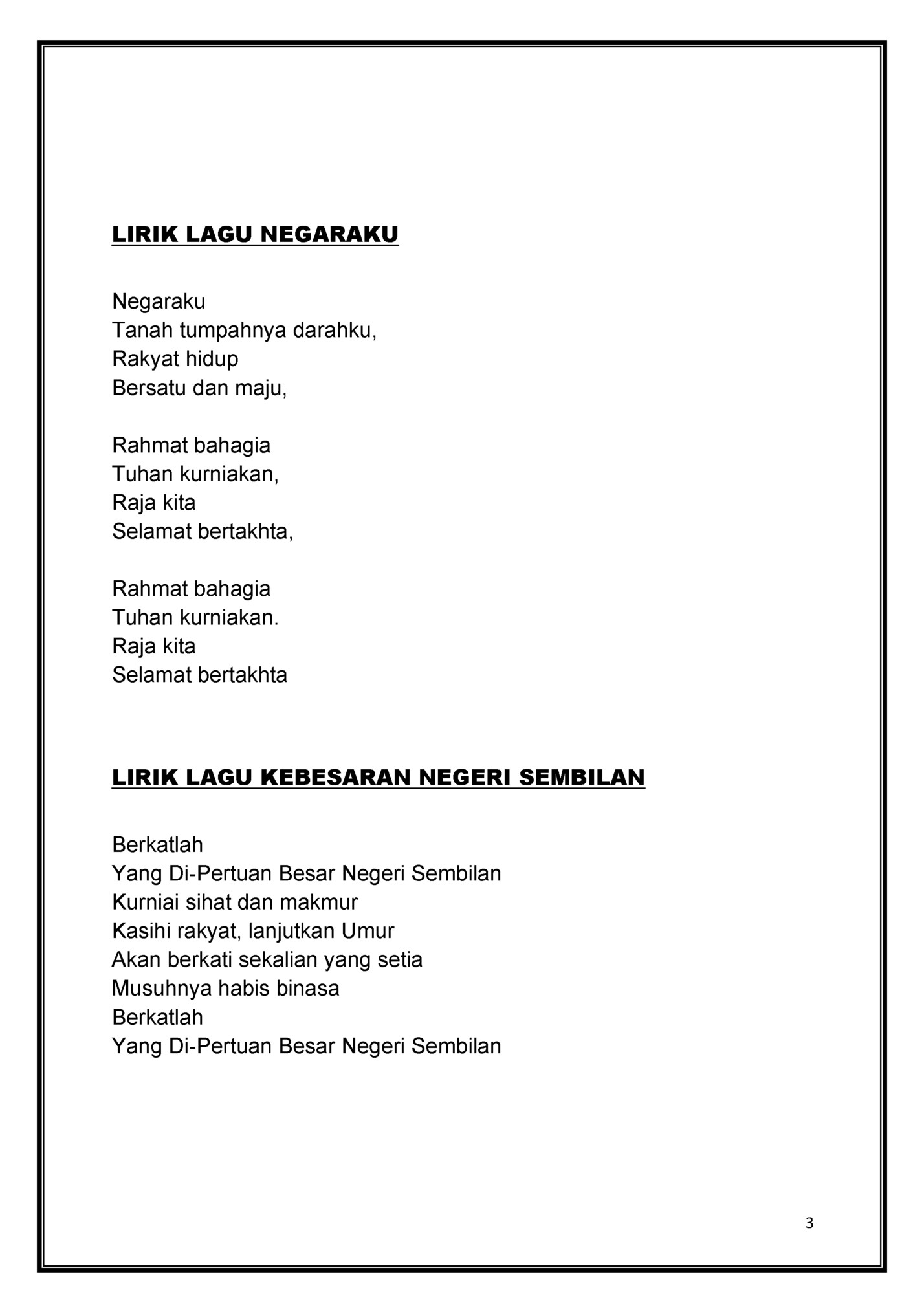LIRIK LAGU NEGARAKU LIRIK LAGU NEGARAKU