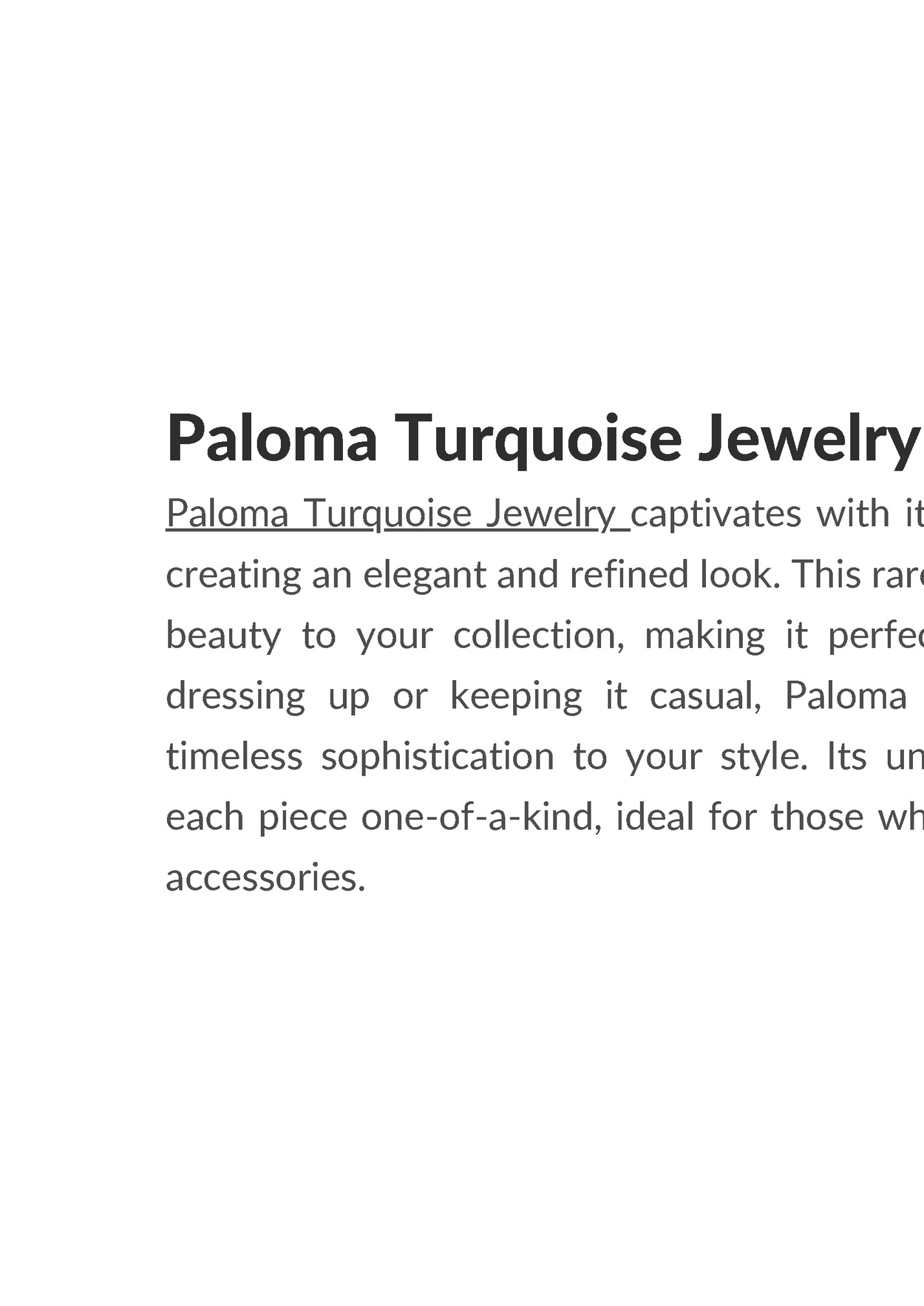 Paloma Turquoise Jewelry