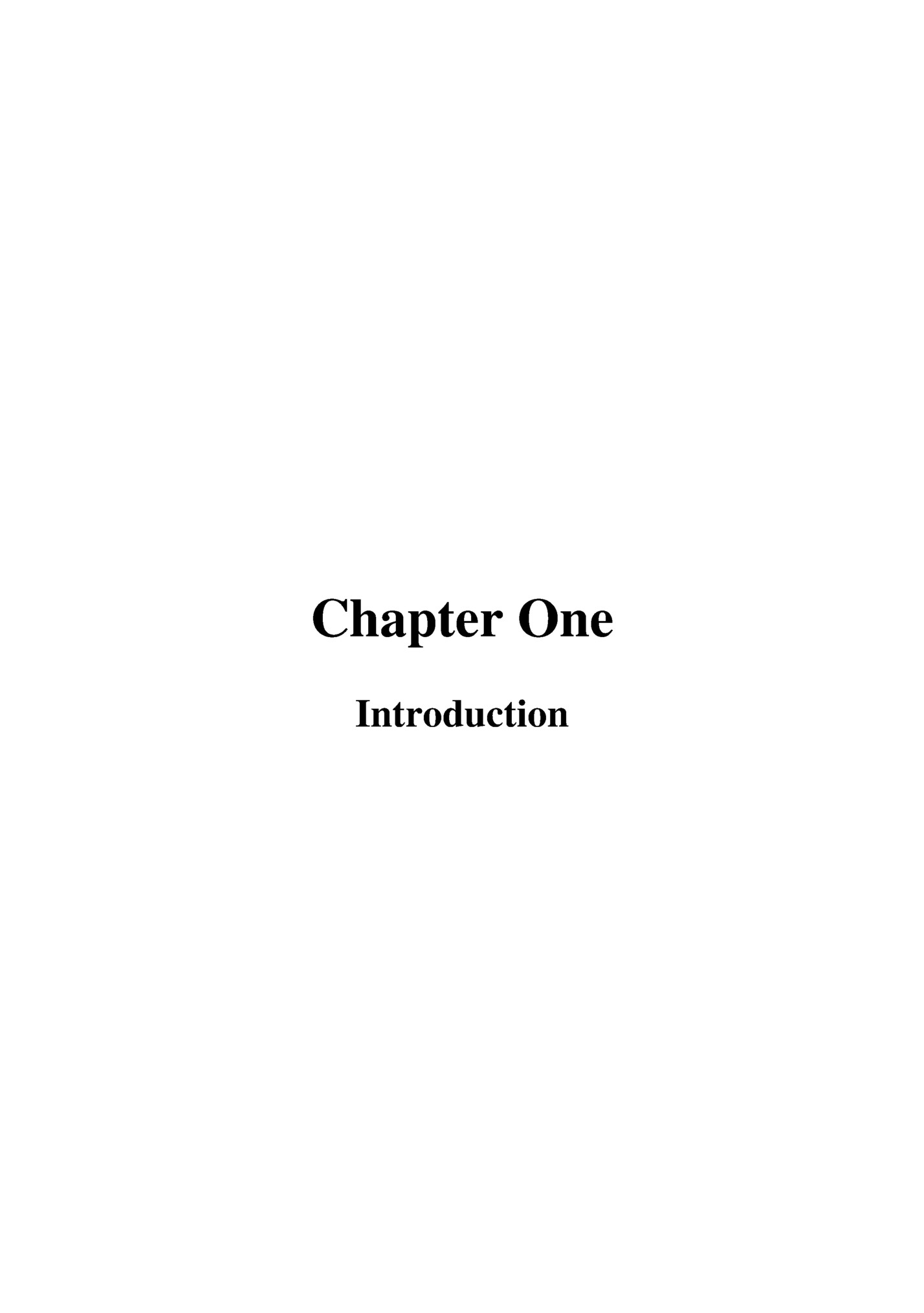 Chapter One