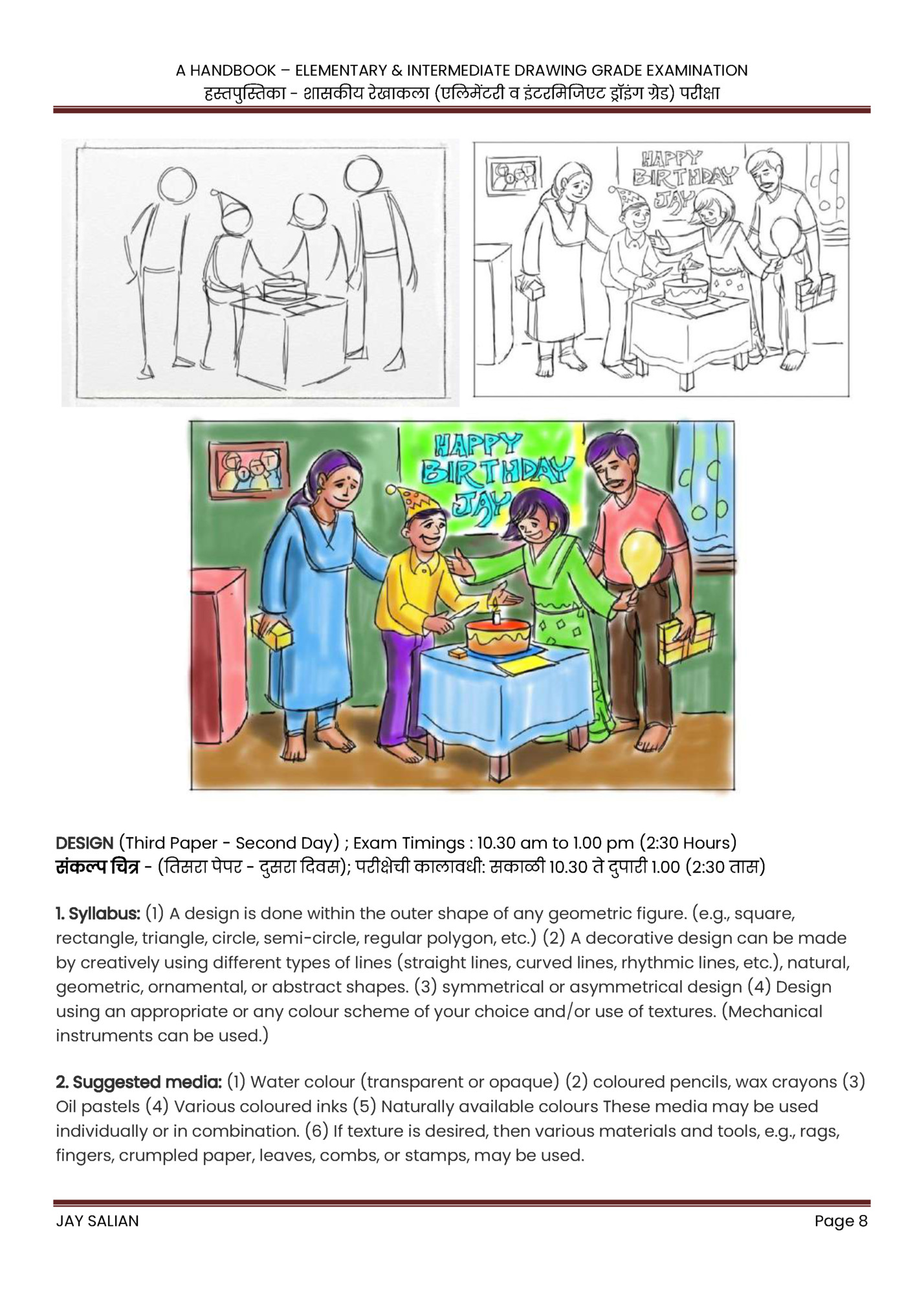 A HANDBOOK – ELEMENTARY & INTERMEDIATE DRAWING GRADE EXAMINATION