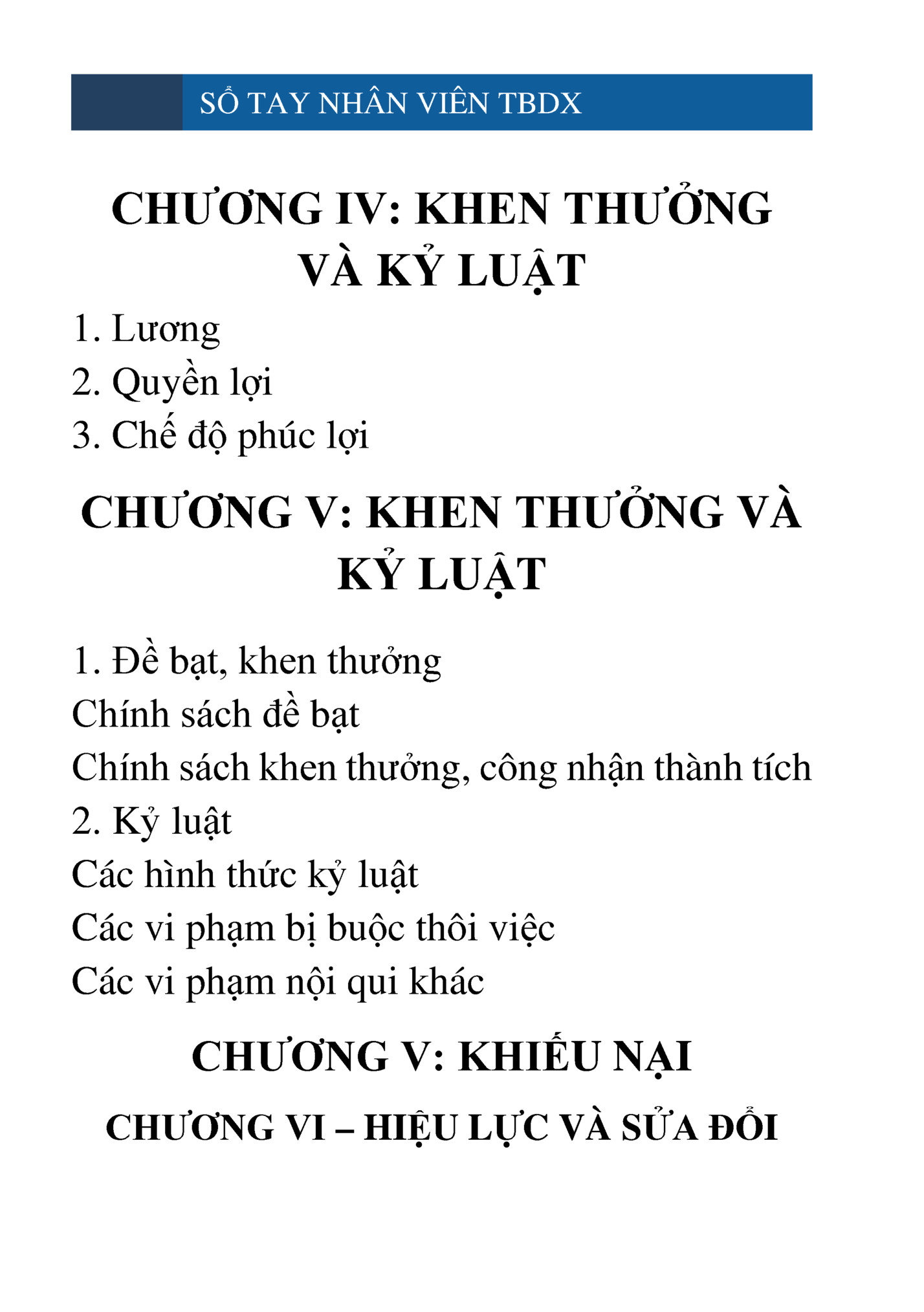 SỔ TAY NHÂN VIÊN TBDX