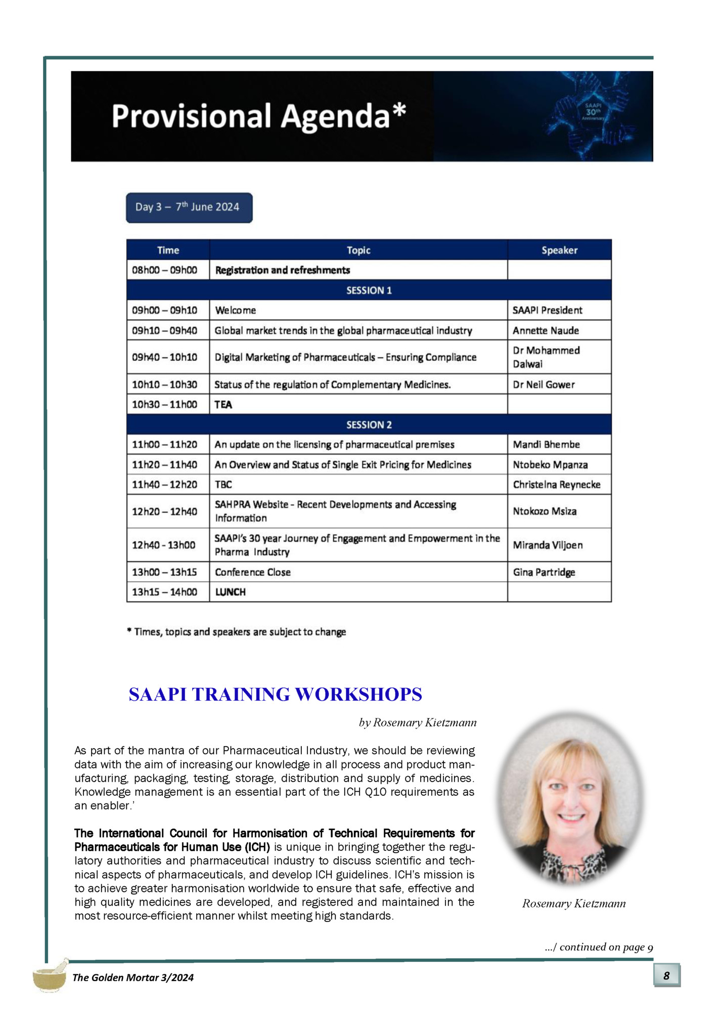 SAAPI TRAINING WORKSHOPS