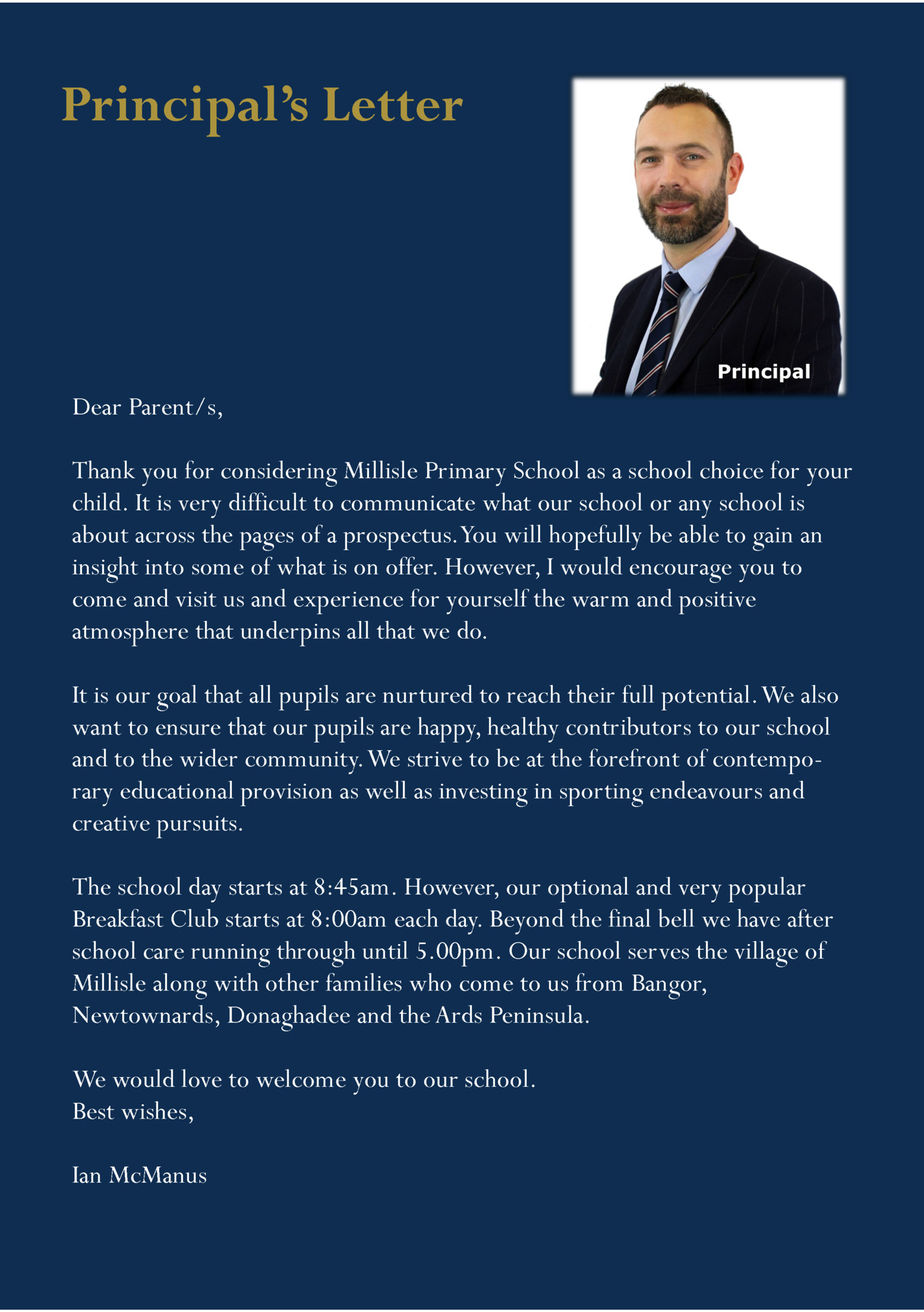 Principal’s Letter