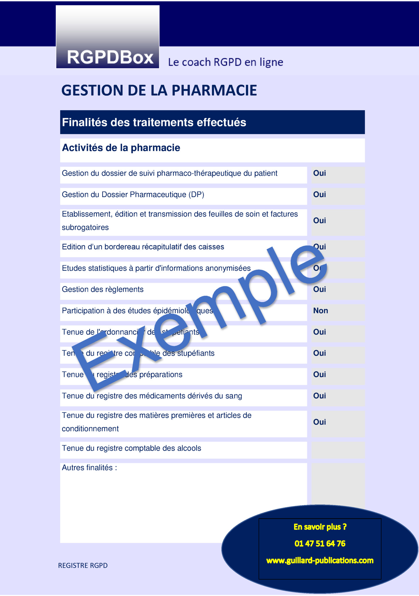 GESTION DE LA PHARMACIE