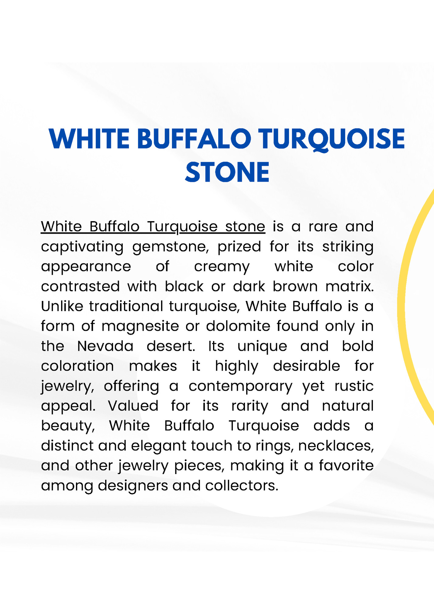 WHITE BUFFALO TURQUOISE