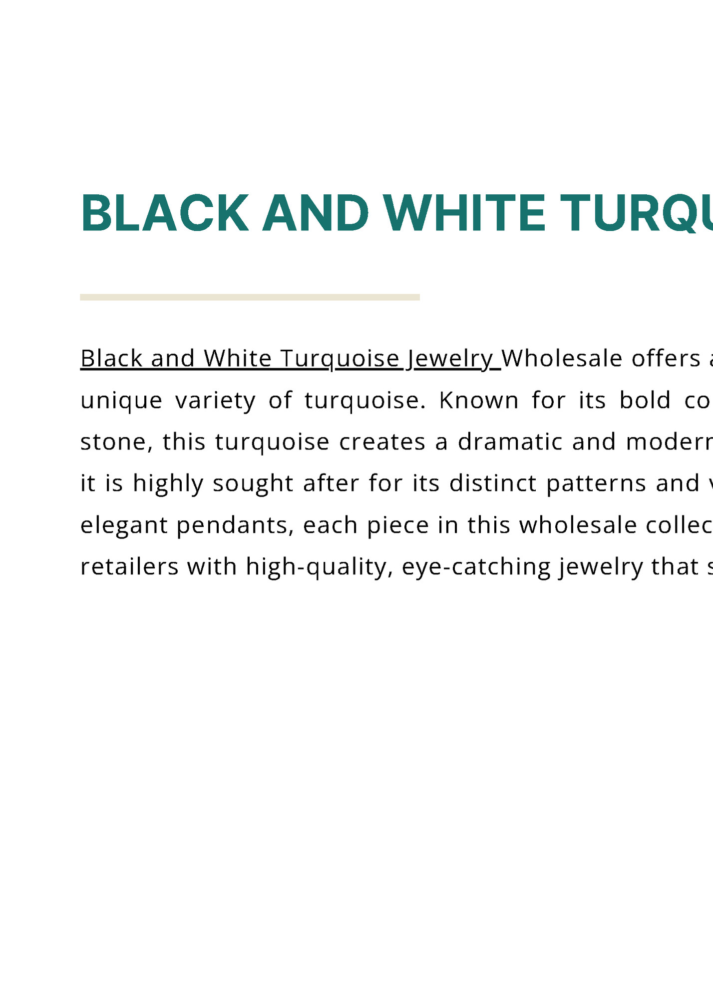 BLACK AND WHITE TURQUOISE JEWELRY