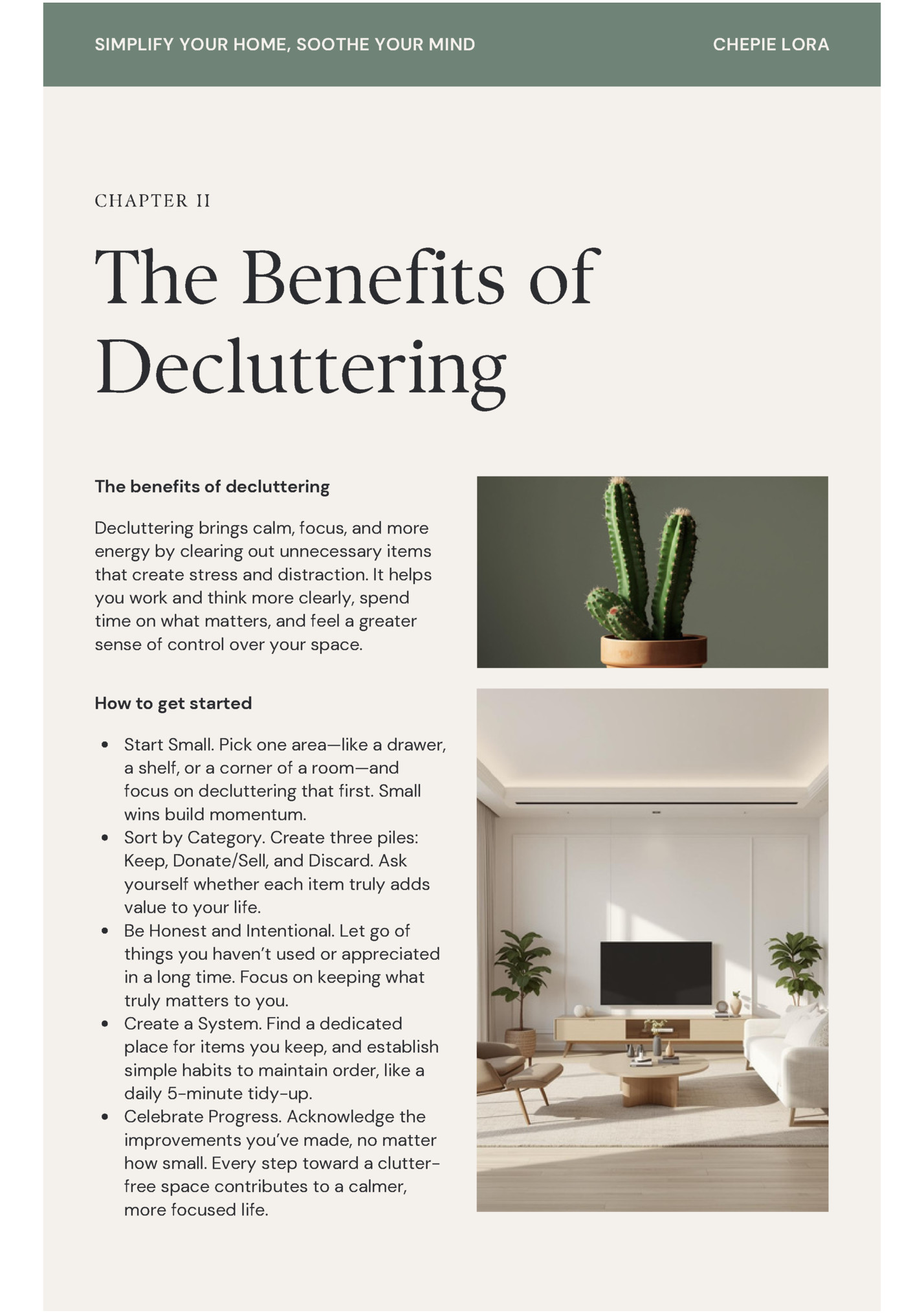 SIMPLIFY YOUR HOME, SOOTHE YOUR MIND