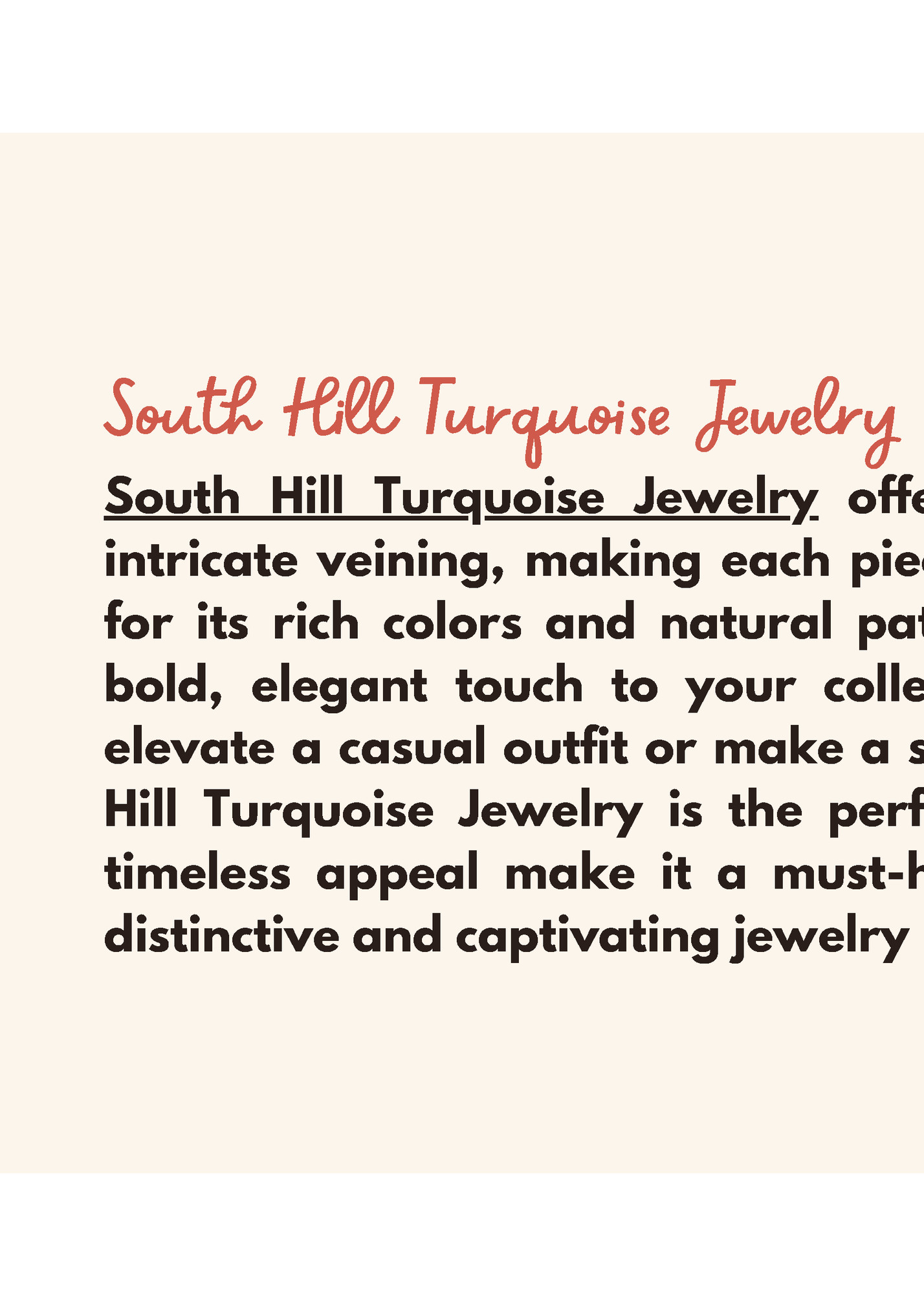 South Hill Turquoise Jewelry