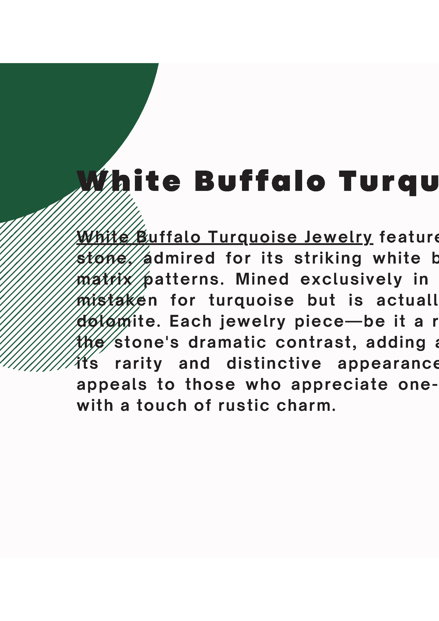 White Buffalo Turquoise Jewelry