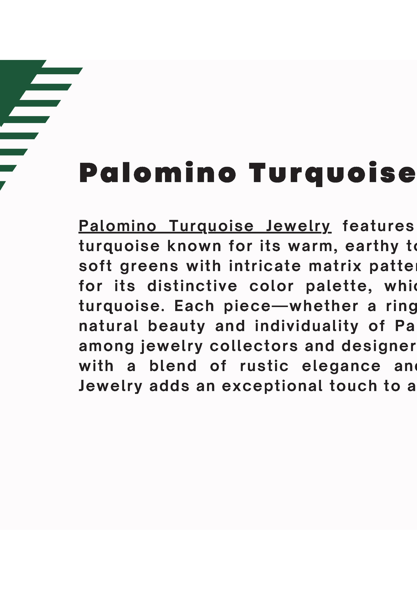 Palomino Turquoise Jewelry