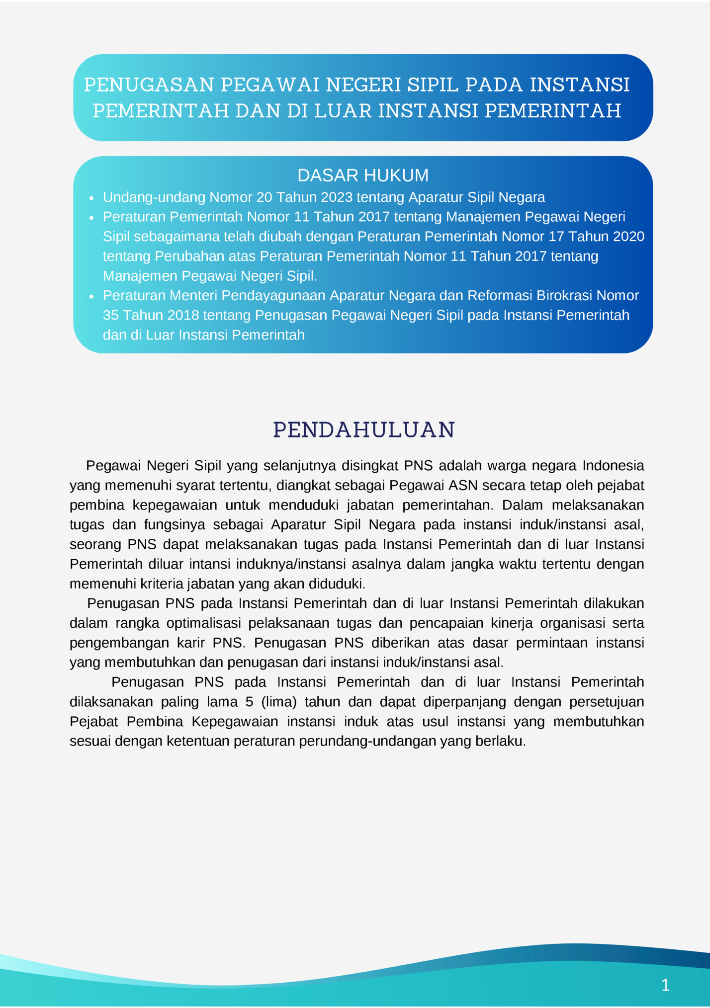 PENUGASAN PEGAWAI NEGERI SIPIL PADA INSTANSI