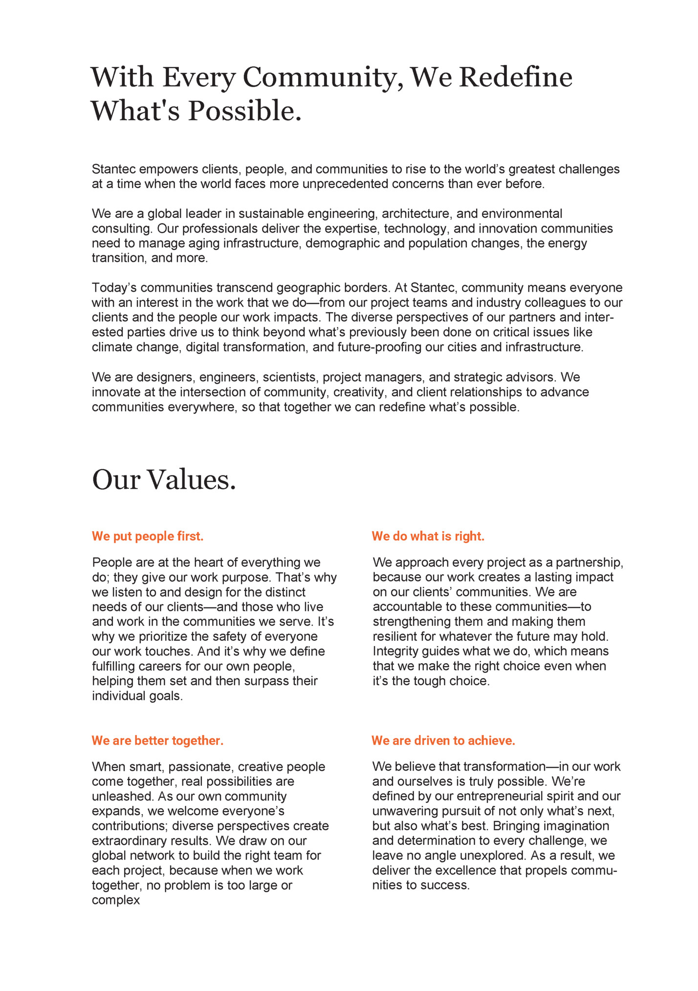 With Every Community, We Redefine