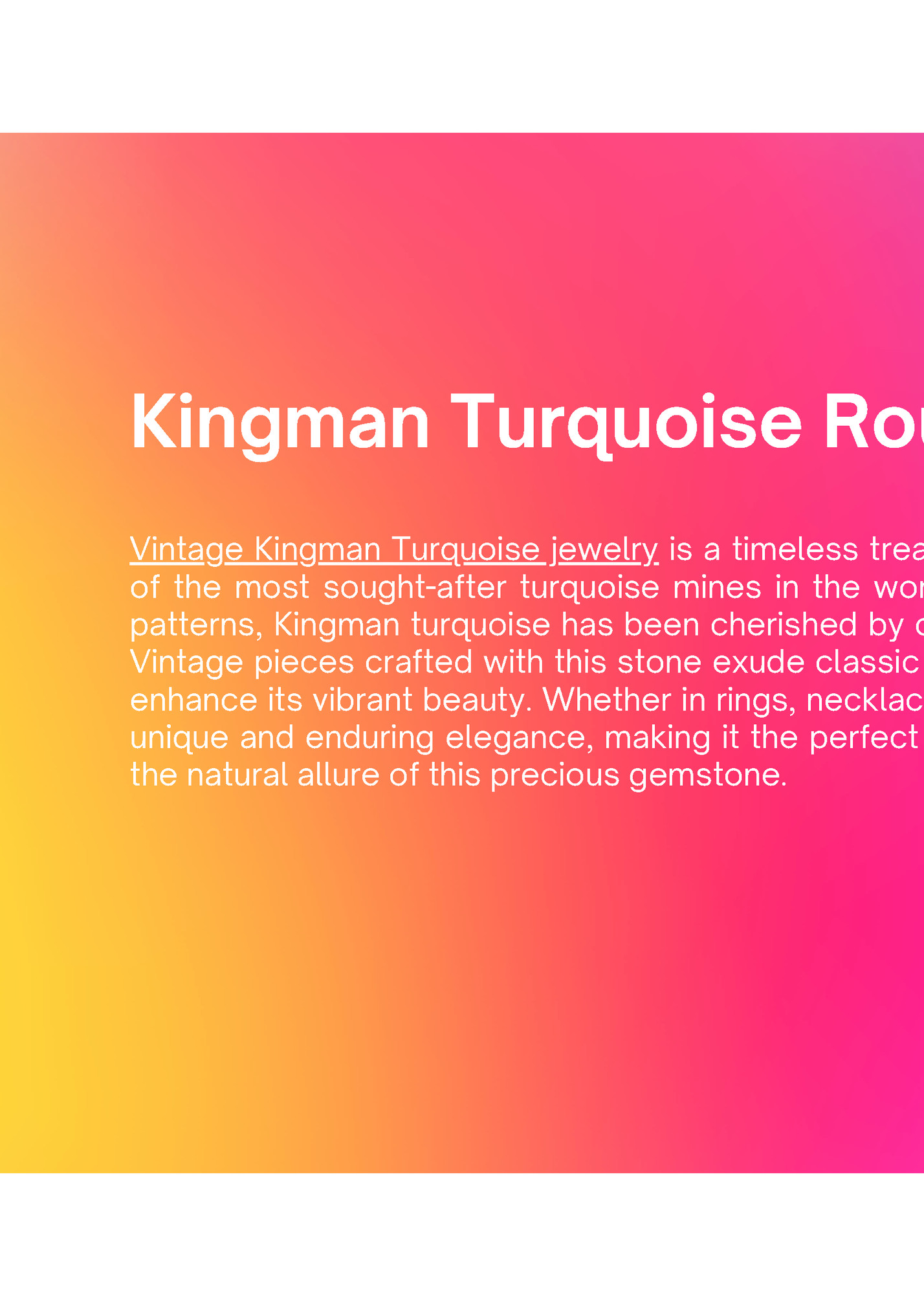 Kingman Turquoise Rough Jewelry