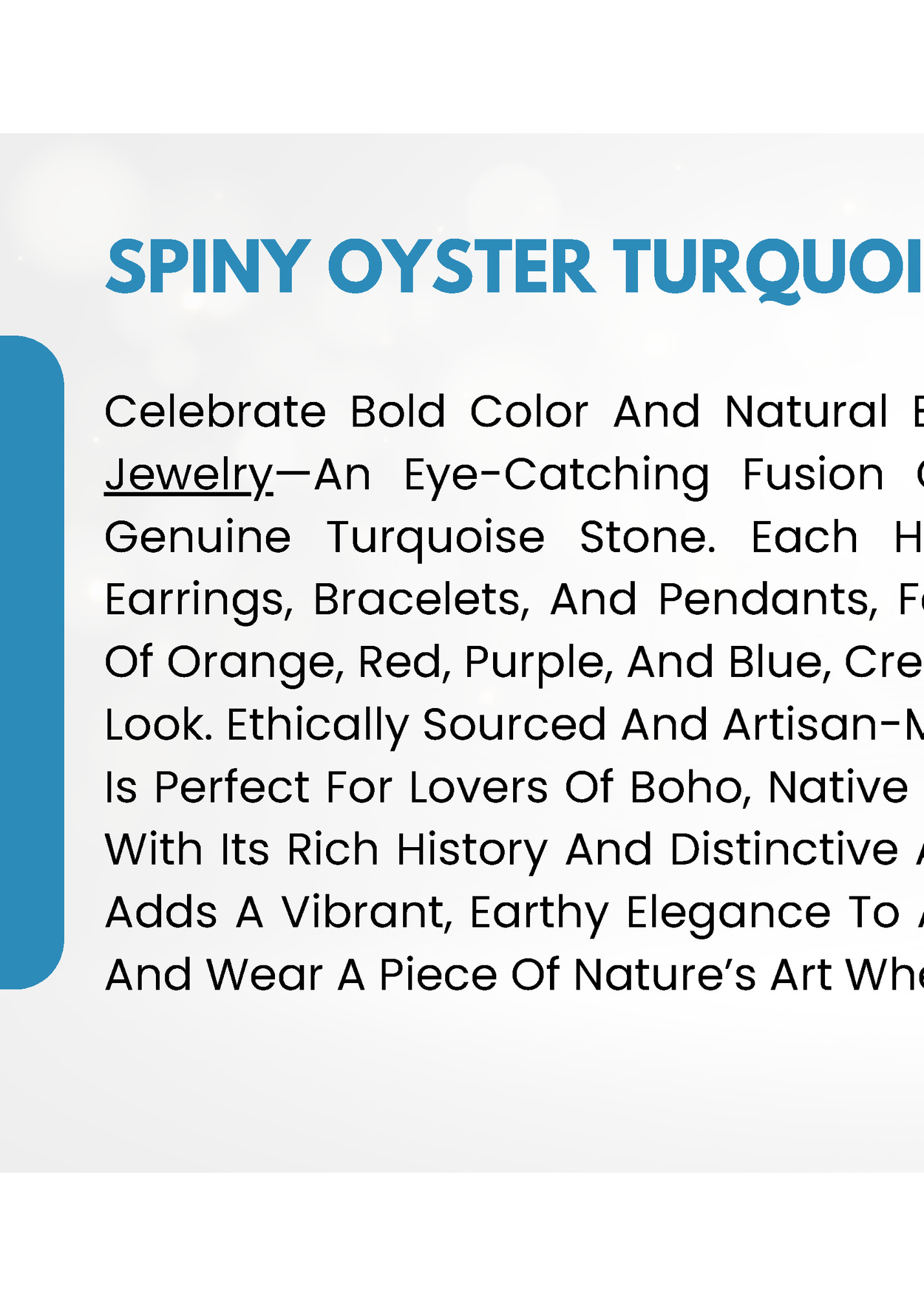SPINY OYSTER TURQUOISE JEWELRY